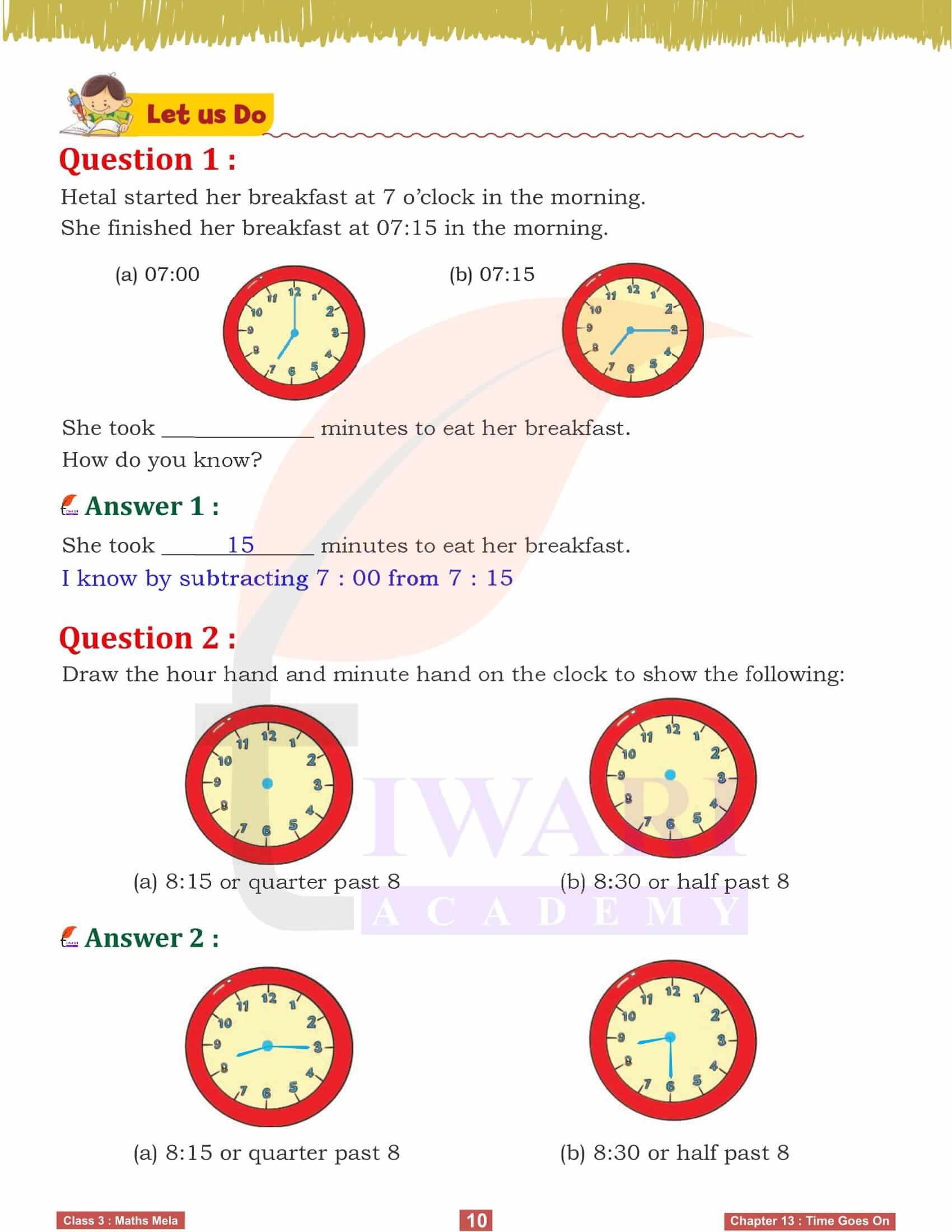 Class 3 Maths Mela Chapter 13 Fill in the blanks