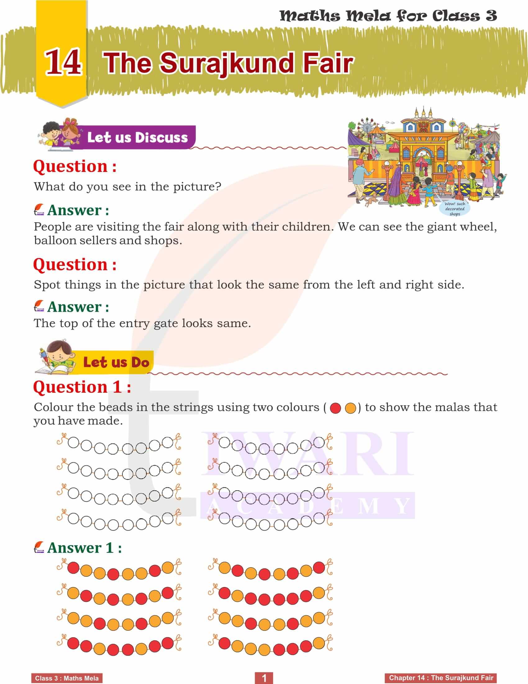 Class 3 Maths Mela Chapter 14 The Surajkund Fair