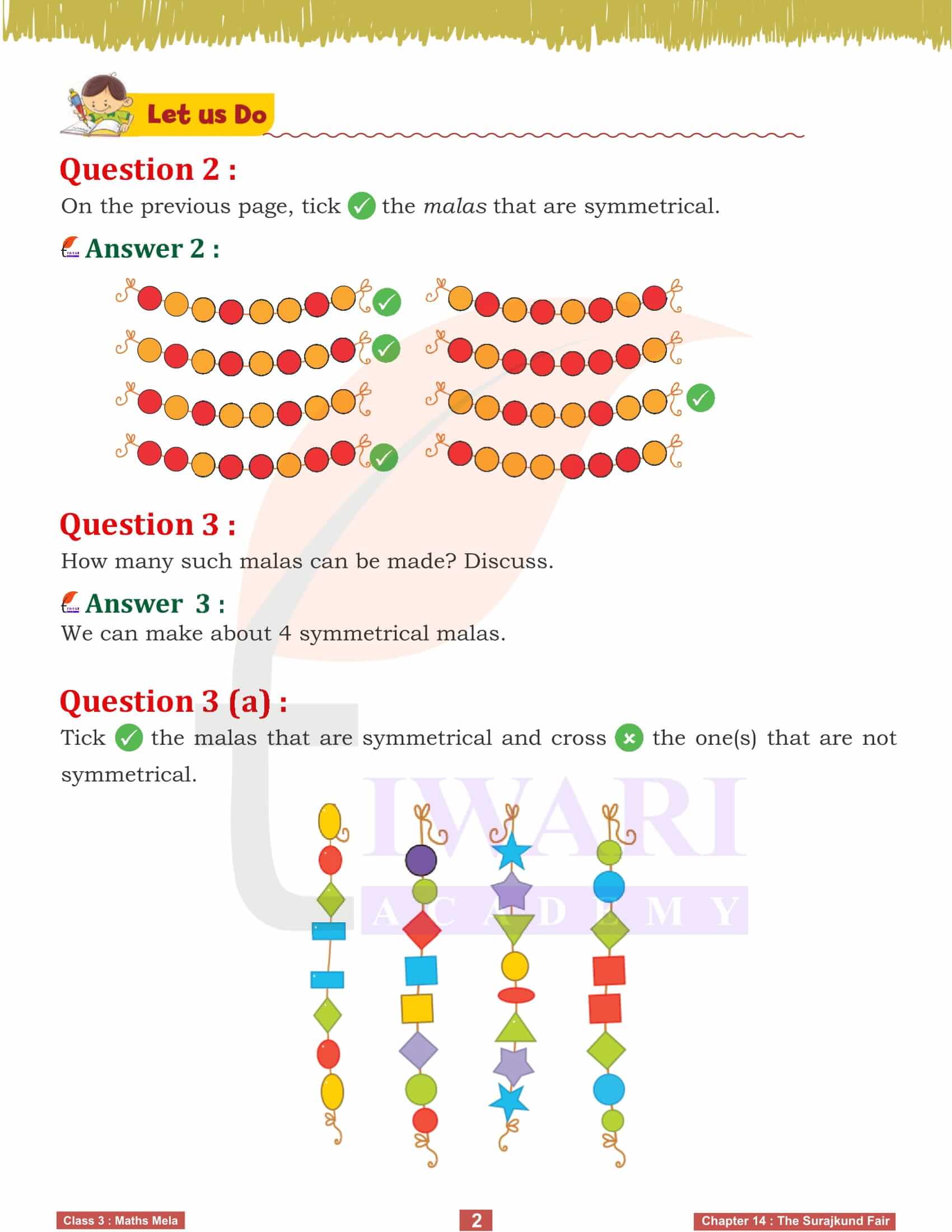 Class 3 Maths Mela Chapter 14 in English Medium