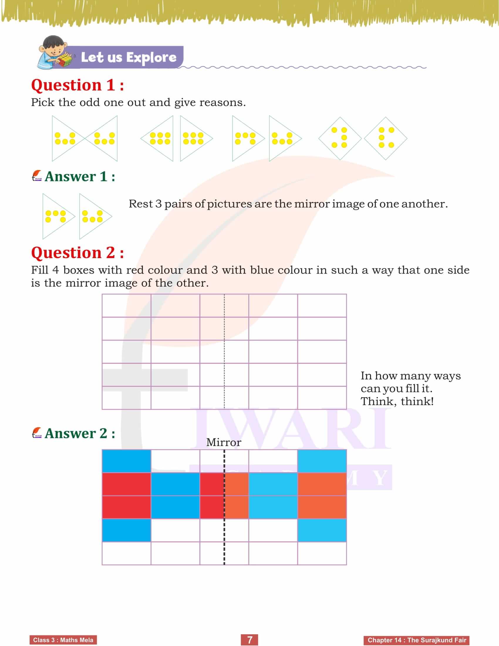 Class 3 Maths Mela Chapter 14 in English Medium