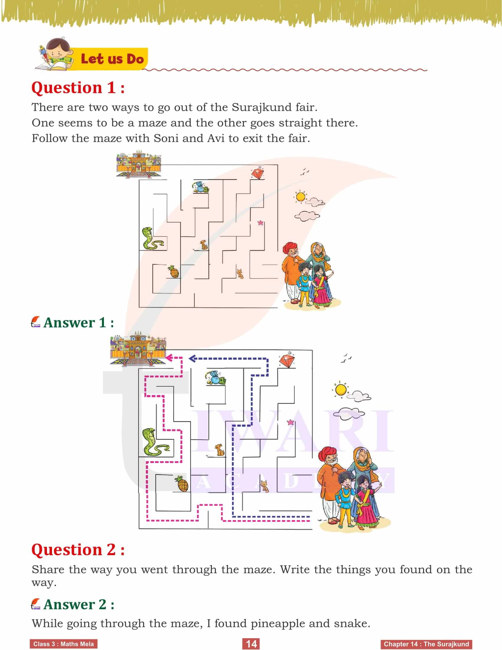 Answers of Class 3 Maths Mela Chapter 14