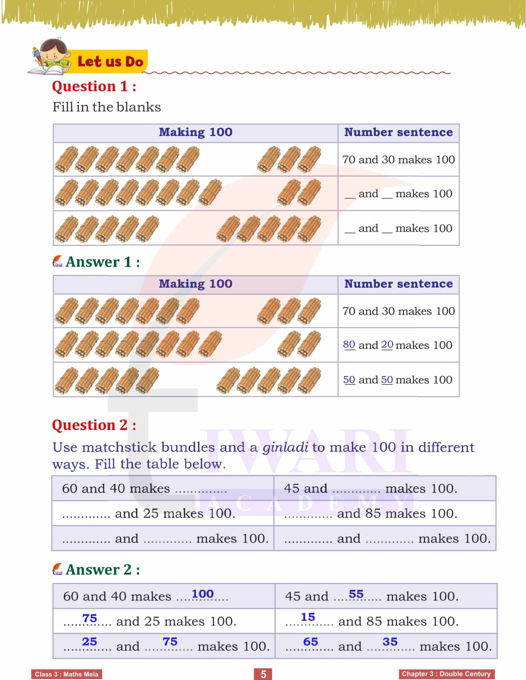 Class 3 Maths Mela Chapter 3 NCERT Answers