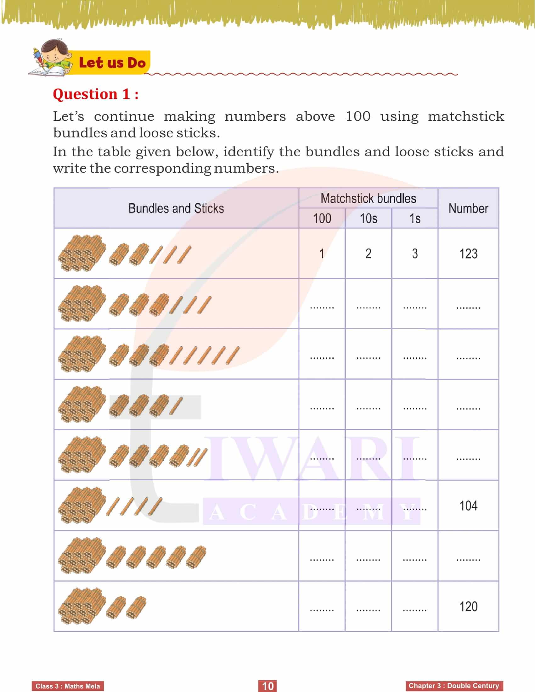 Class 3 Maths Mela Chapter 3 in English Medium