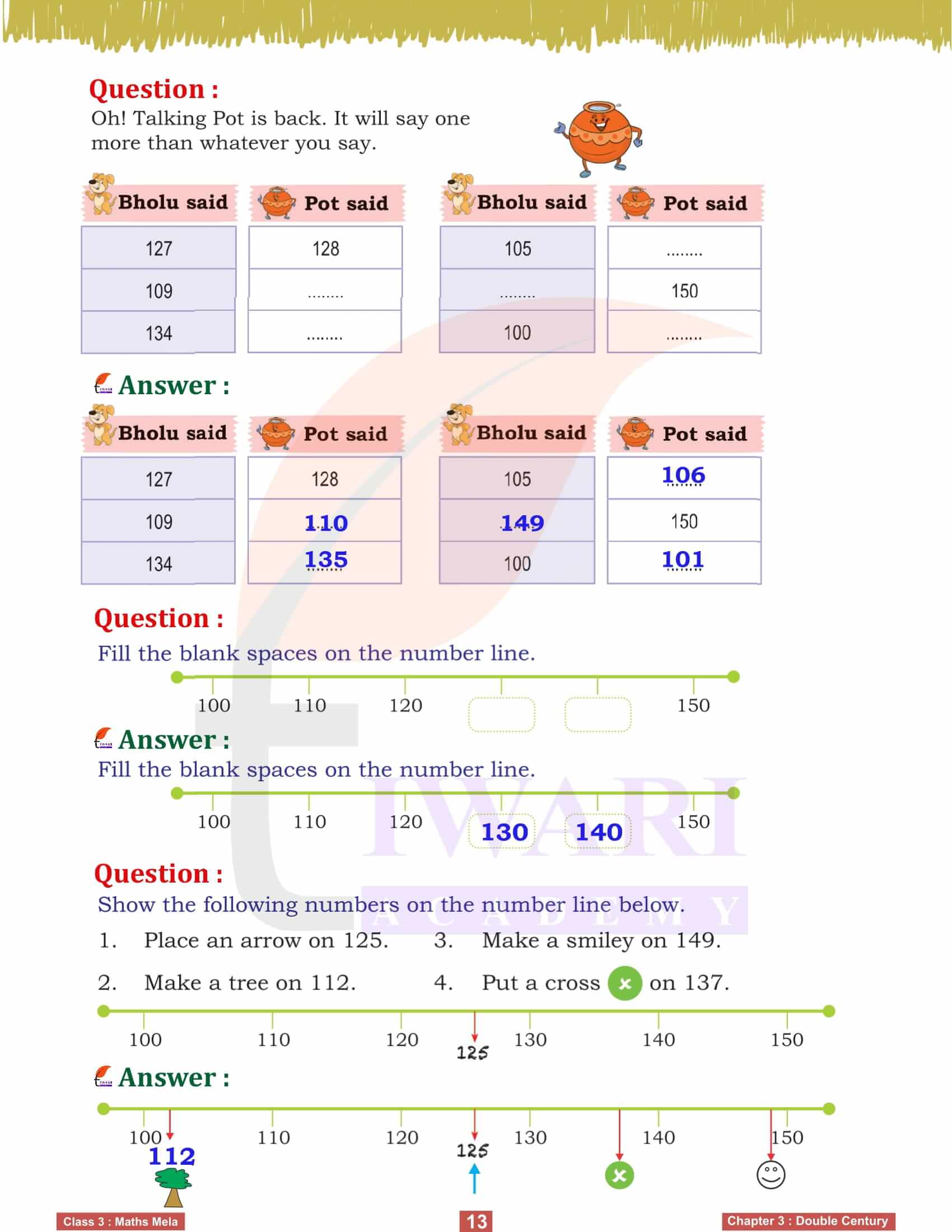 Class 3 Maths Mela Chapter 3 Fill in the blanks