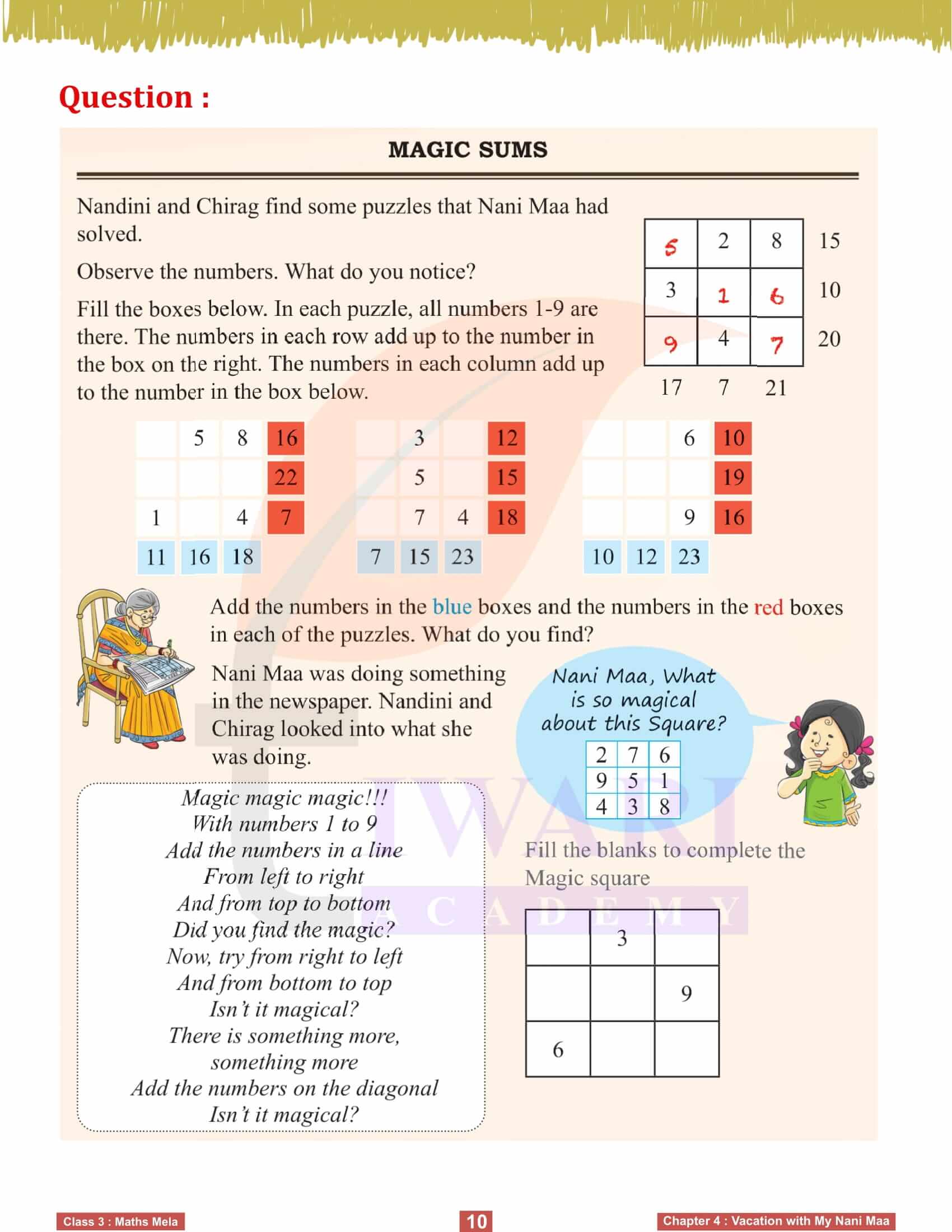 Class 3 Maths Chapter 4 Maths Mela Solutions