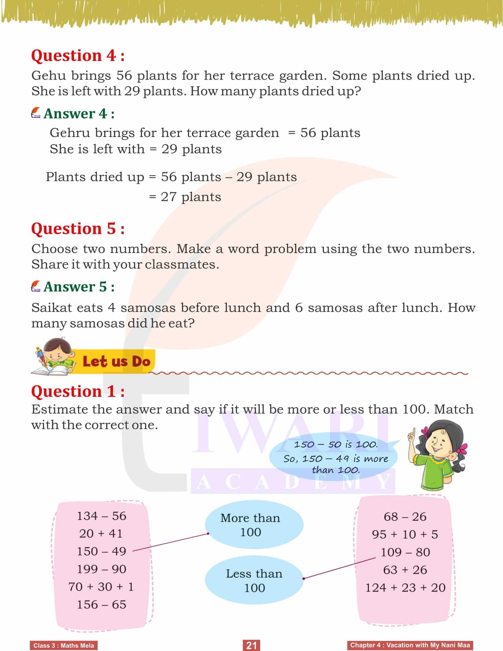 Class 3 Maths Chapter 4 Maths Mela Revision