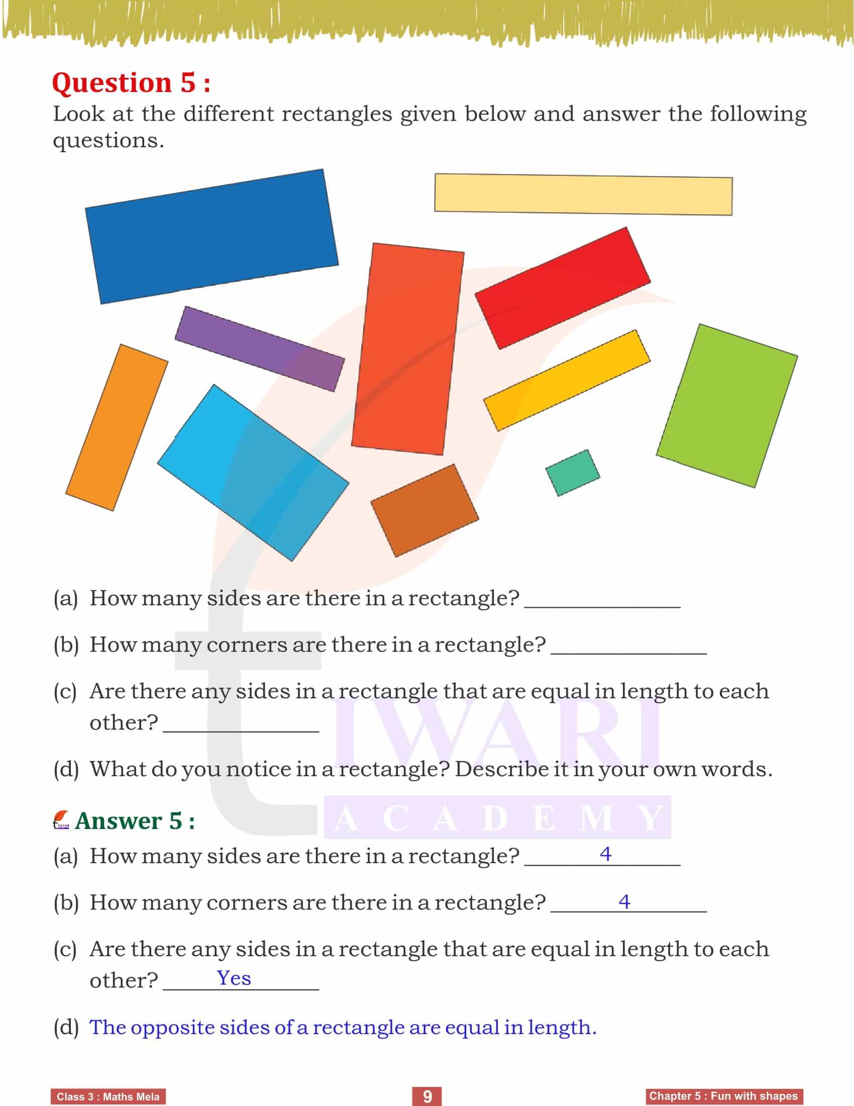 Class 3 Maths Mela Chapter 5 Exercise