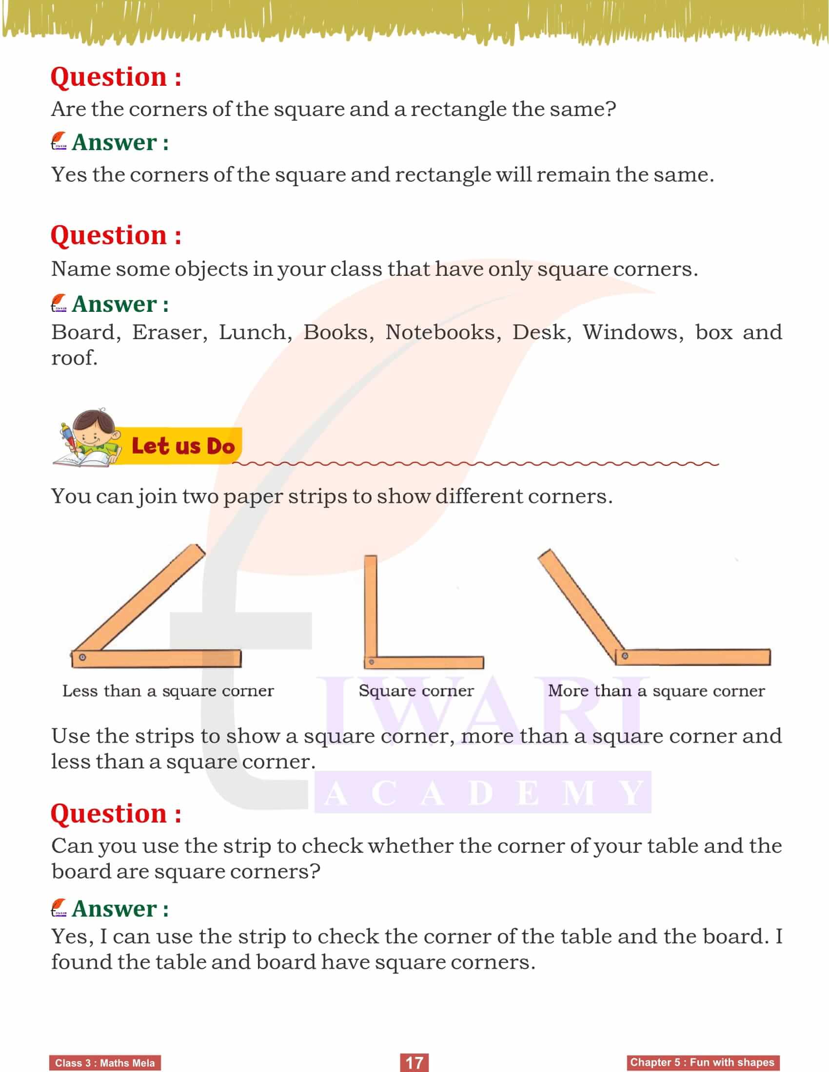 Answers of Class 3 Maths Mela Chapter 5