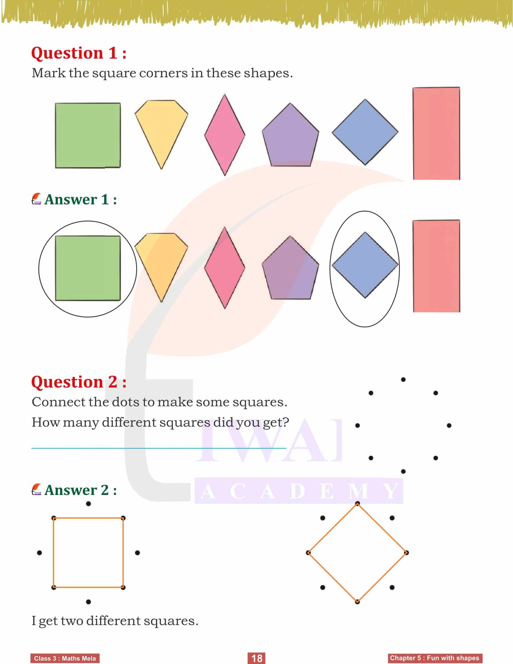 Solutions of Class 3 Maths Mela Chapter 5