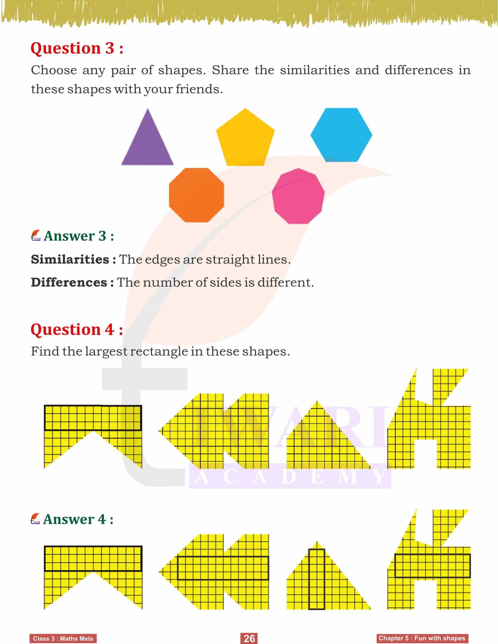 Class 3 Maths Mela Chapter 5 in English Medium