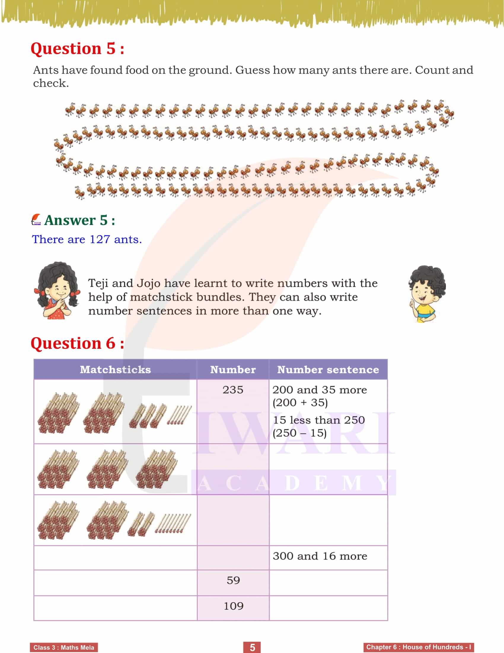 Class 3 Maths Mela Chapter 6 question answers