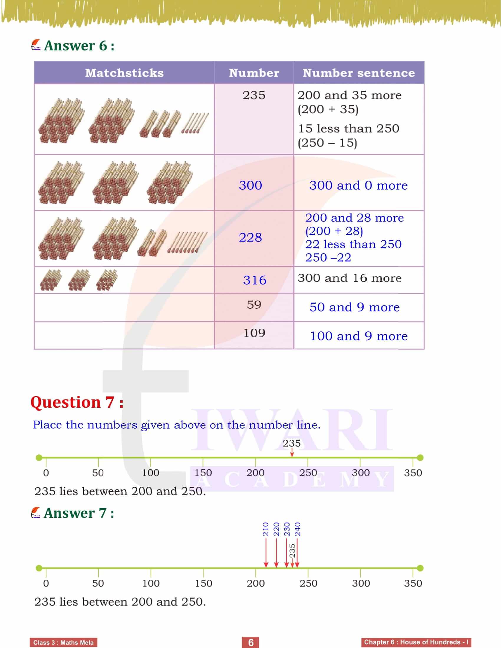 Class 3 Maths Mela Chapter 6 solution in English