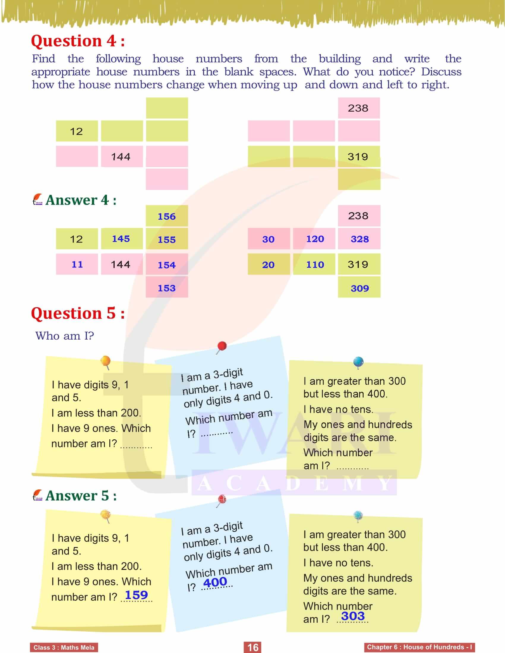 Class 3 Maths Mela Chapter 6 Activity