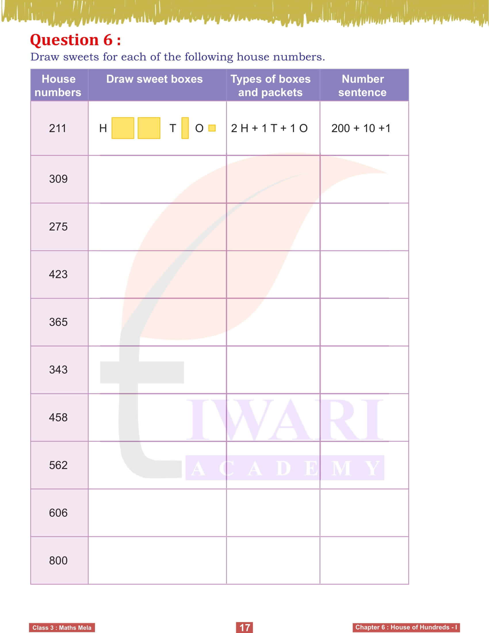 Class 3 Maths Mela Chapter 6 All Question Answers