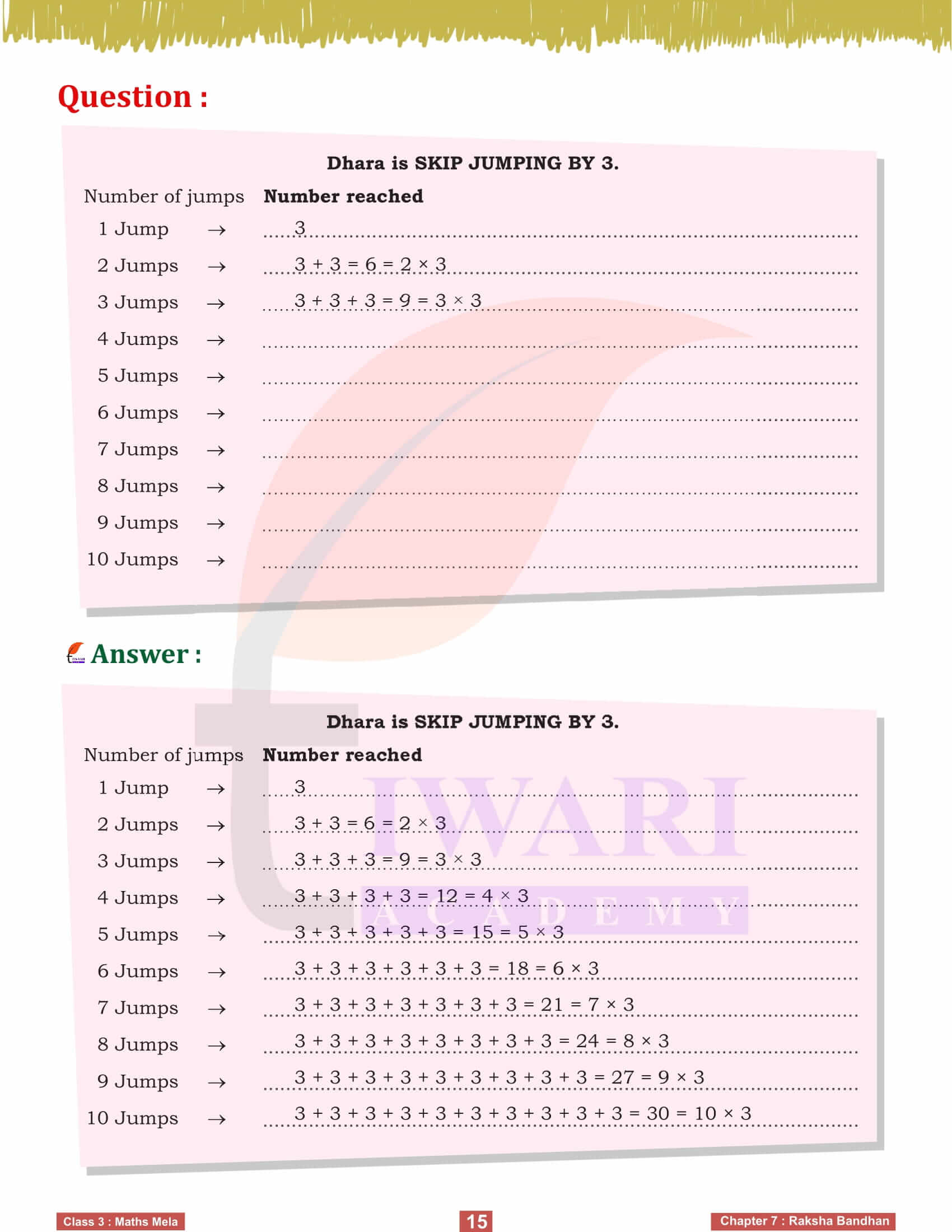 Class 3 Maths Chapter 7 all question answers