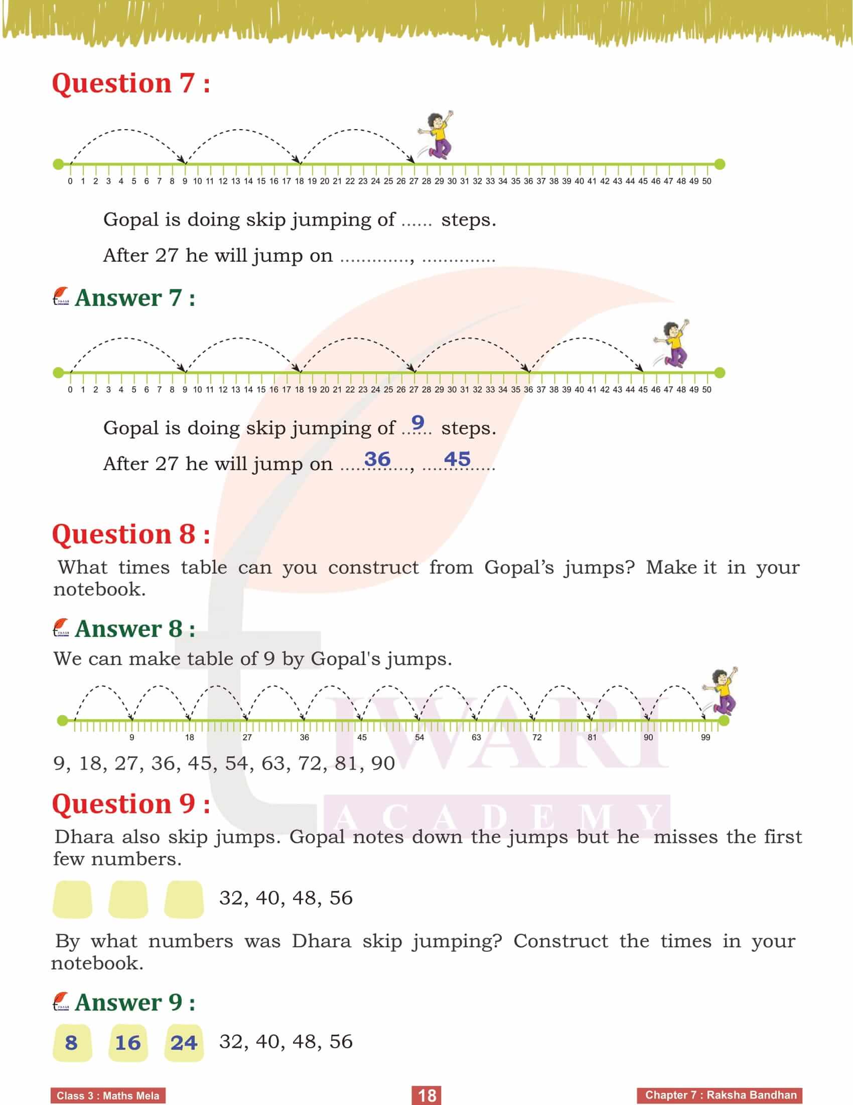 Class 3 Maths Chapter 7 Guide in English