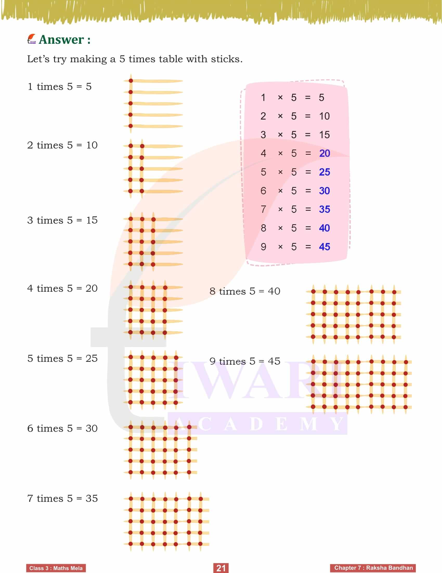 Class 3 Maths Mela Chapter 7 Raksha Bandhan all answers