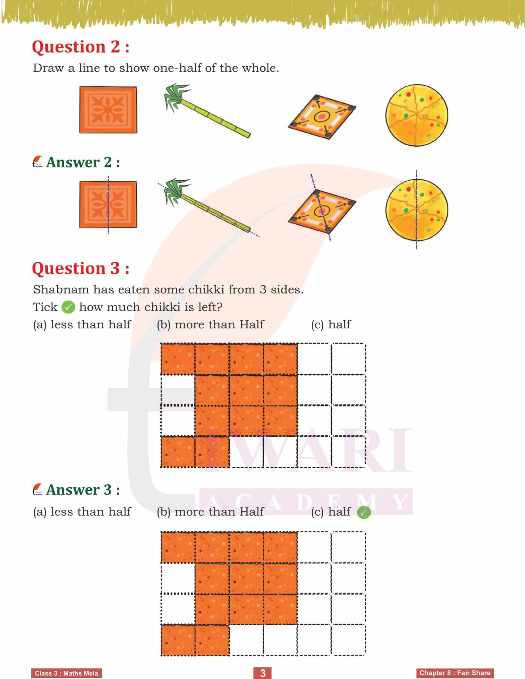 Class 3 Maths Mela Chapter 8 in English Medium