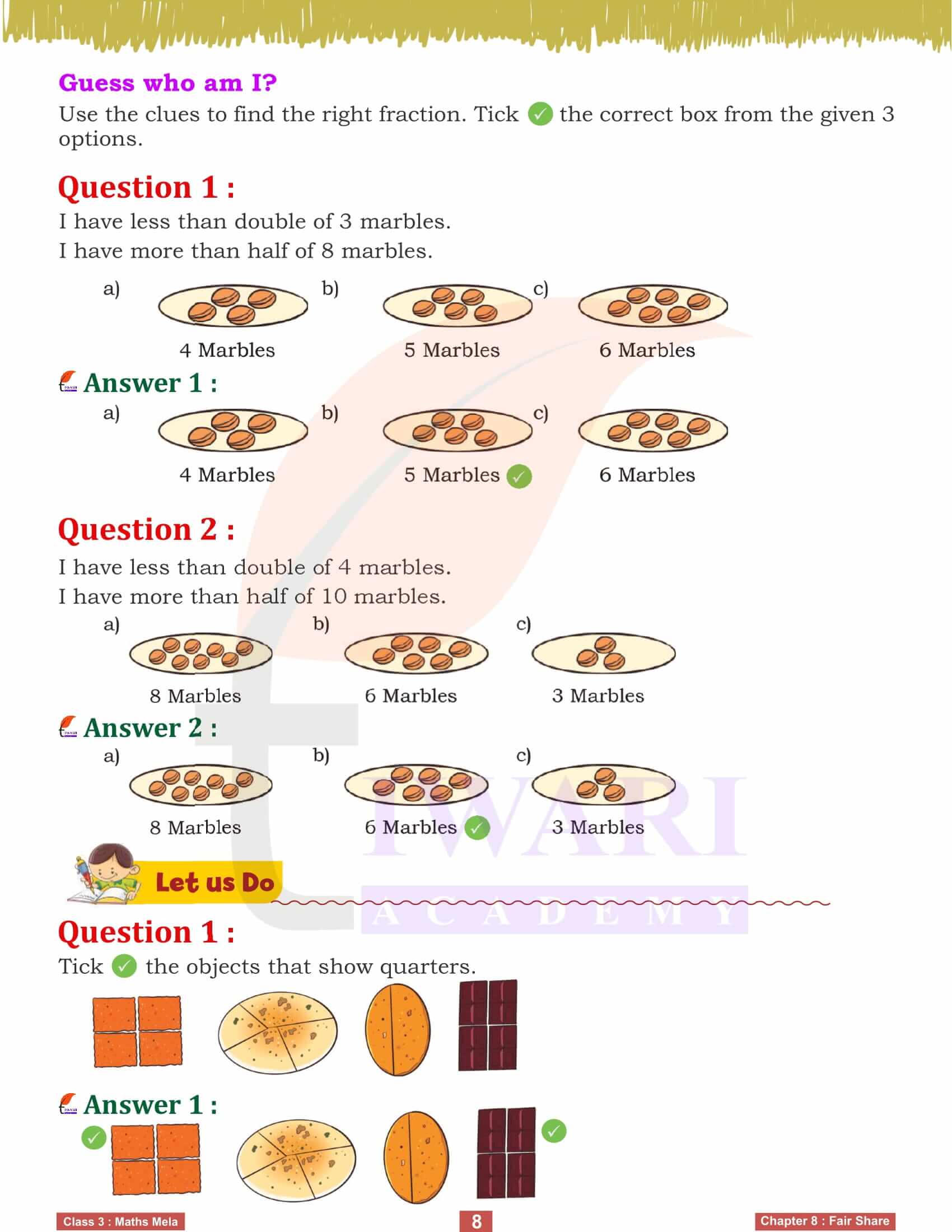 Class 3 Maths Mela Chapter 8 solutions guide