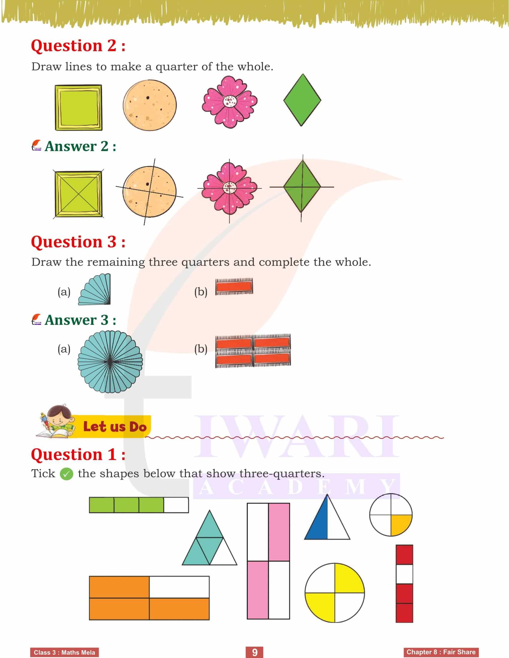 Class 3 Maths Mela Chapter 8 Question Answers in English