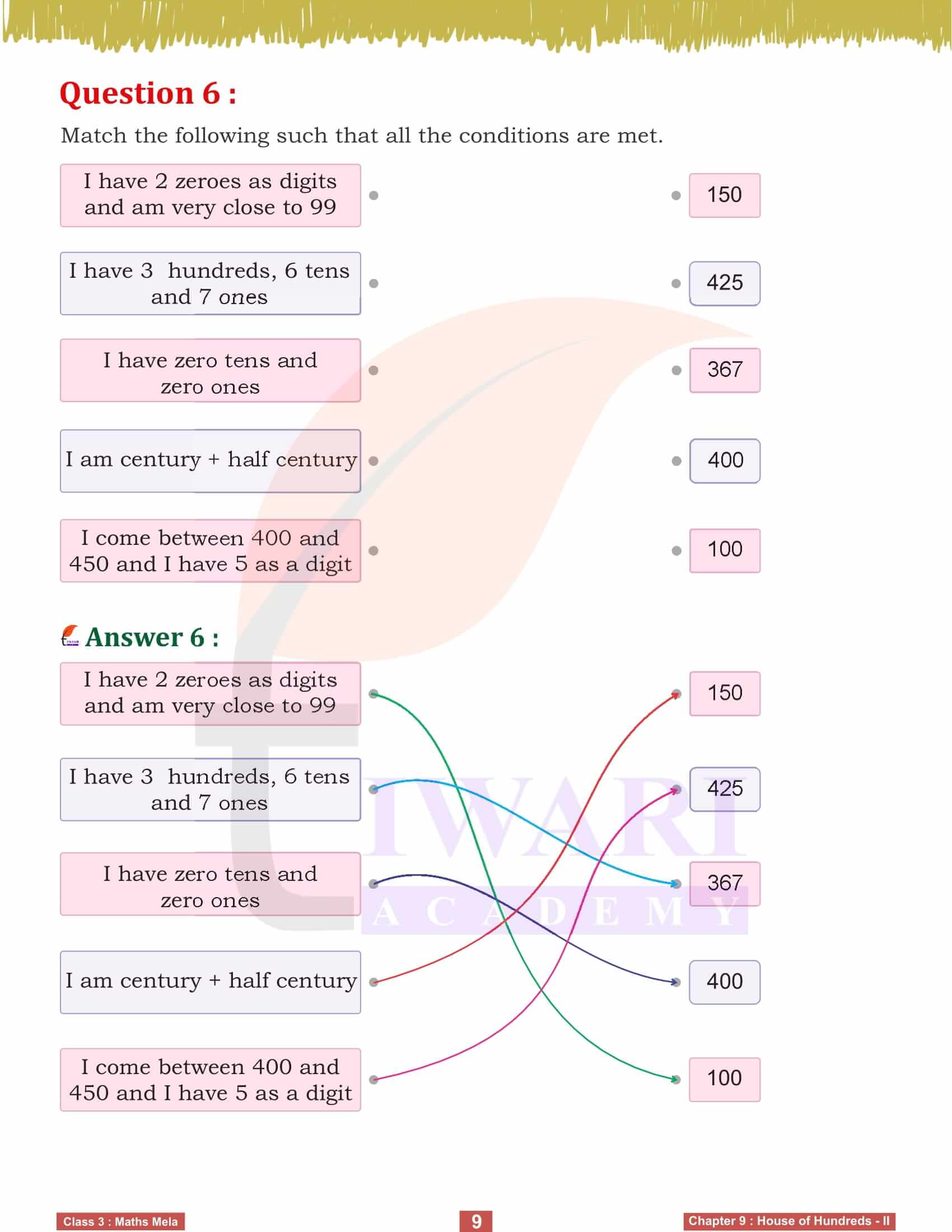 NCERT Solutions for Class 3 Maths Mela Chapter 9 Solution