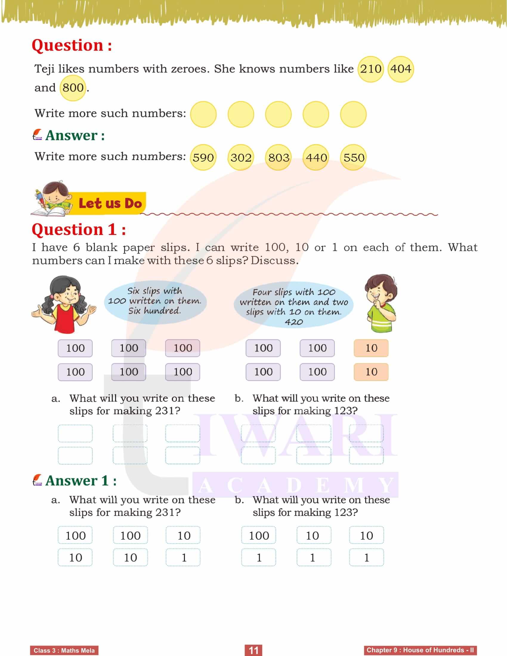 NCERT Solutions for Class 3 Maths Mela Chapter 9 Activity