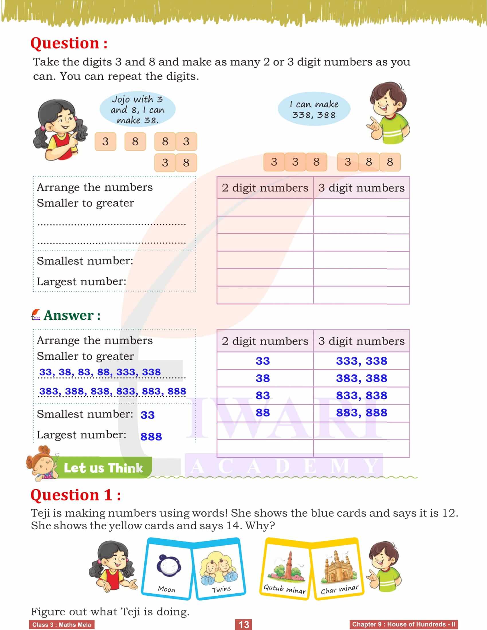 NCERT Solutions for Class 3 Maths Mela Chapter 9 Practice