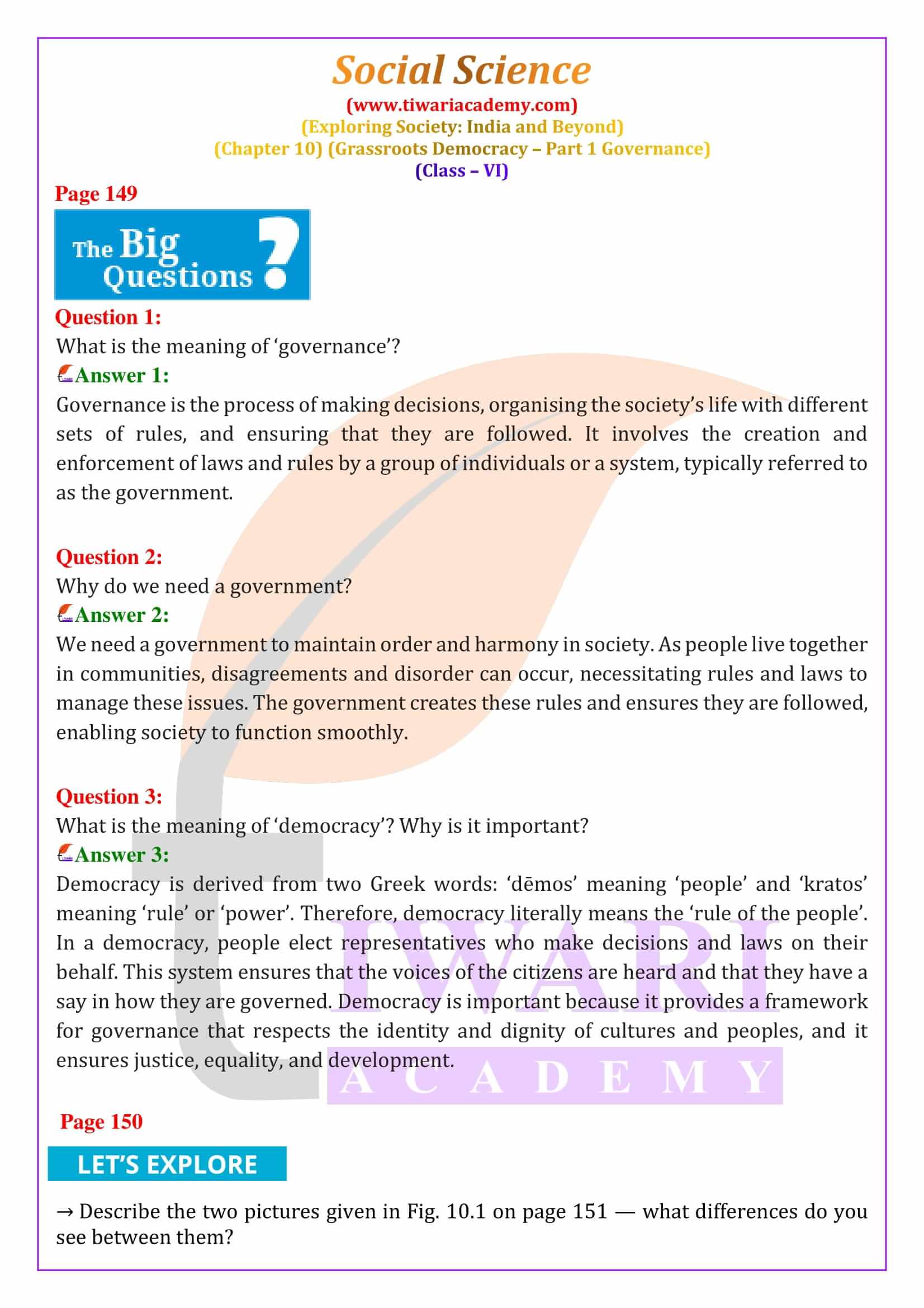 NCERT Solutions for Class 6 Social Science Chapter 10