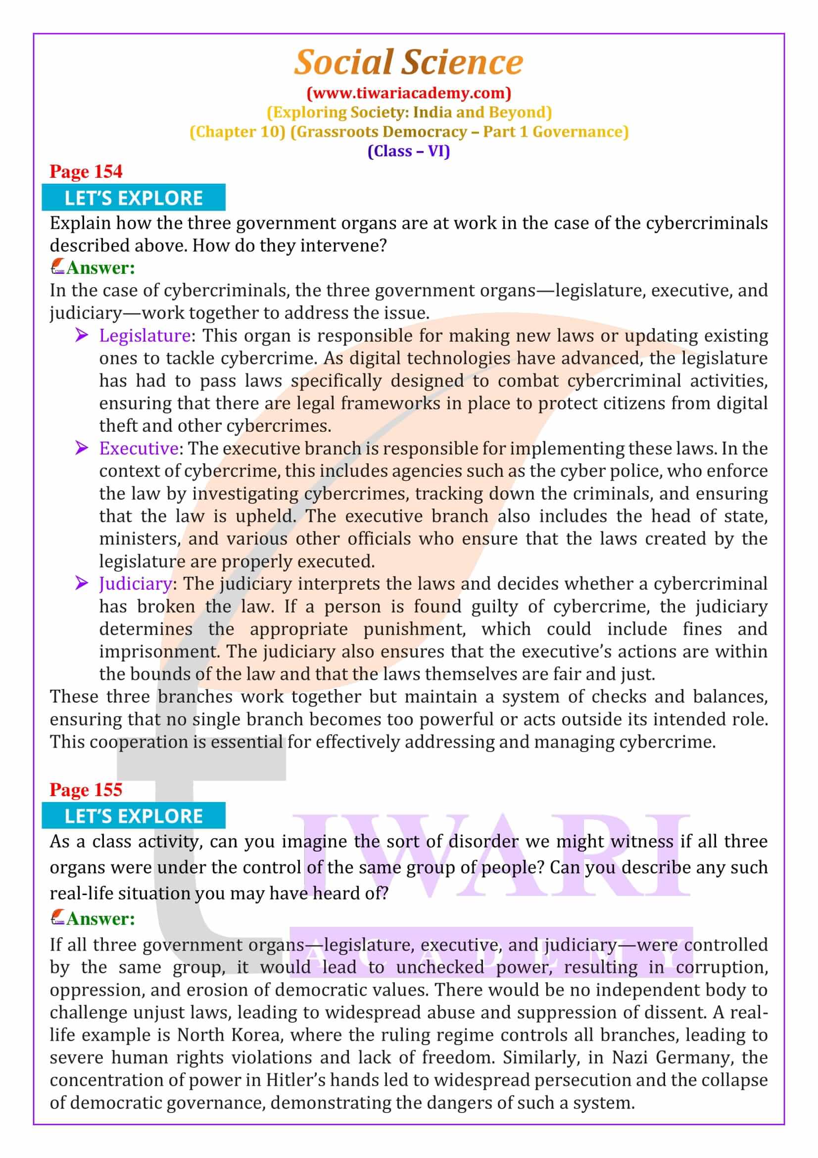 Class 6 Social Science Chapter 10 Exercises