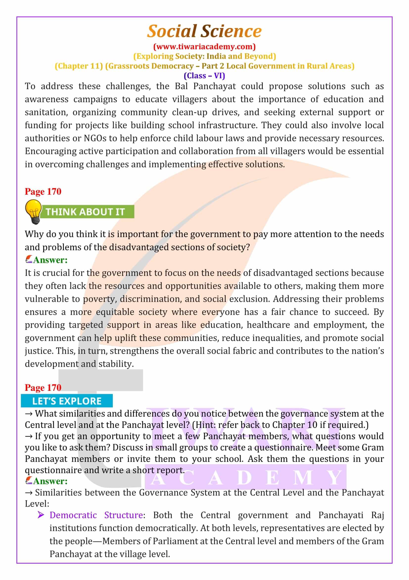 Class 6 Social Science Chapter 11 Question Answers