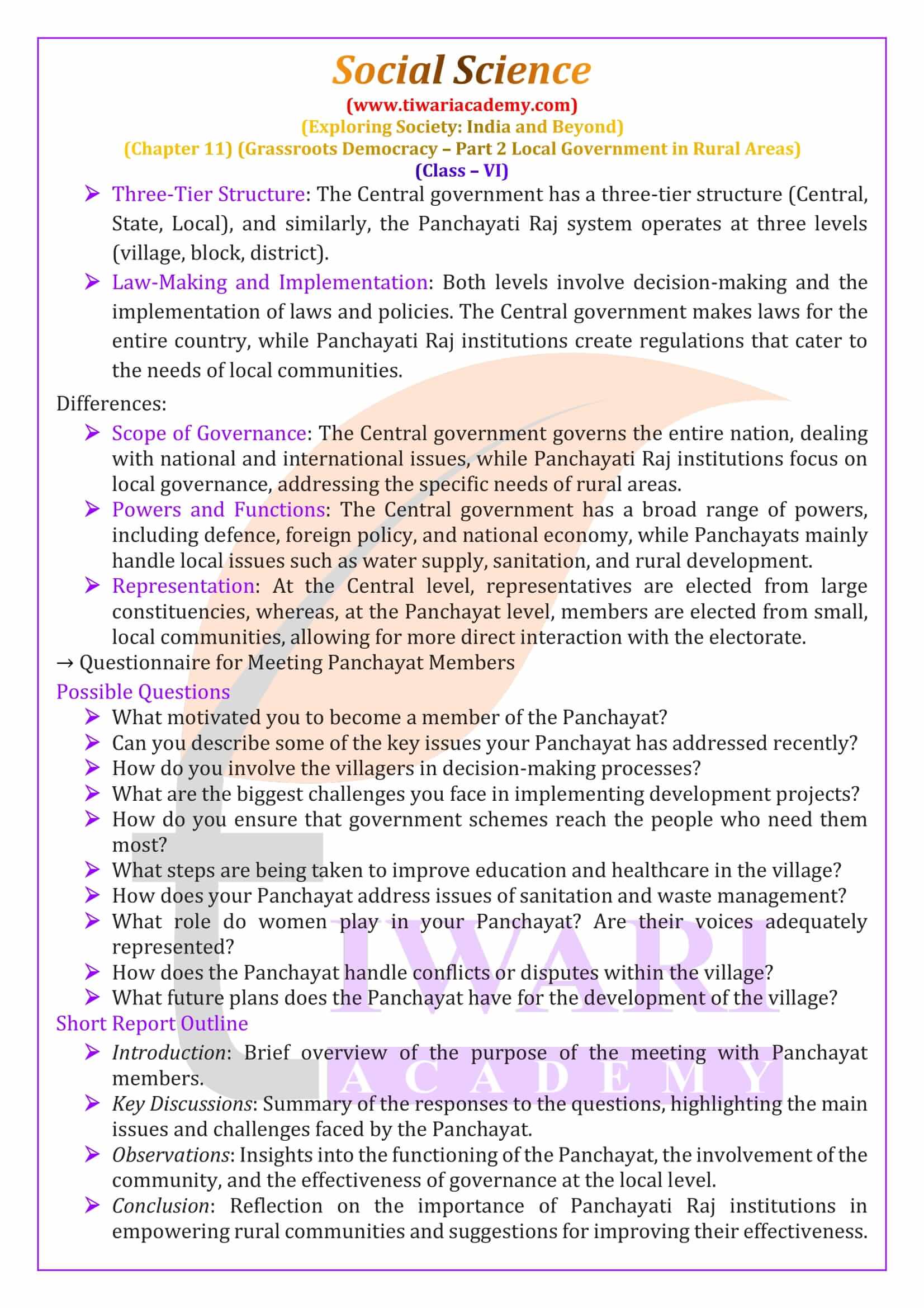 Class 6 Social Science Chapter 11 Solutions