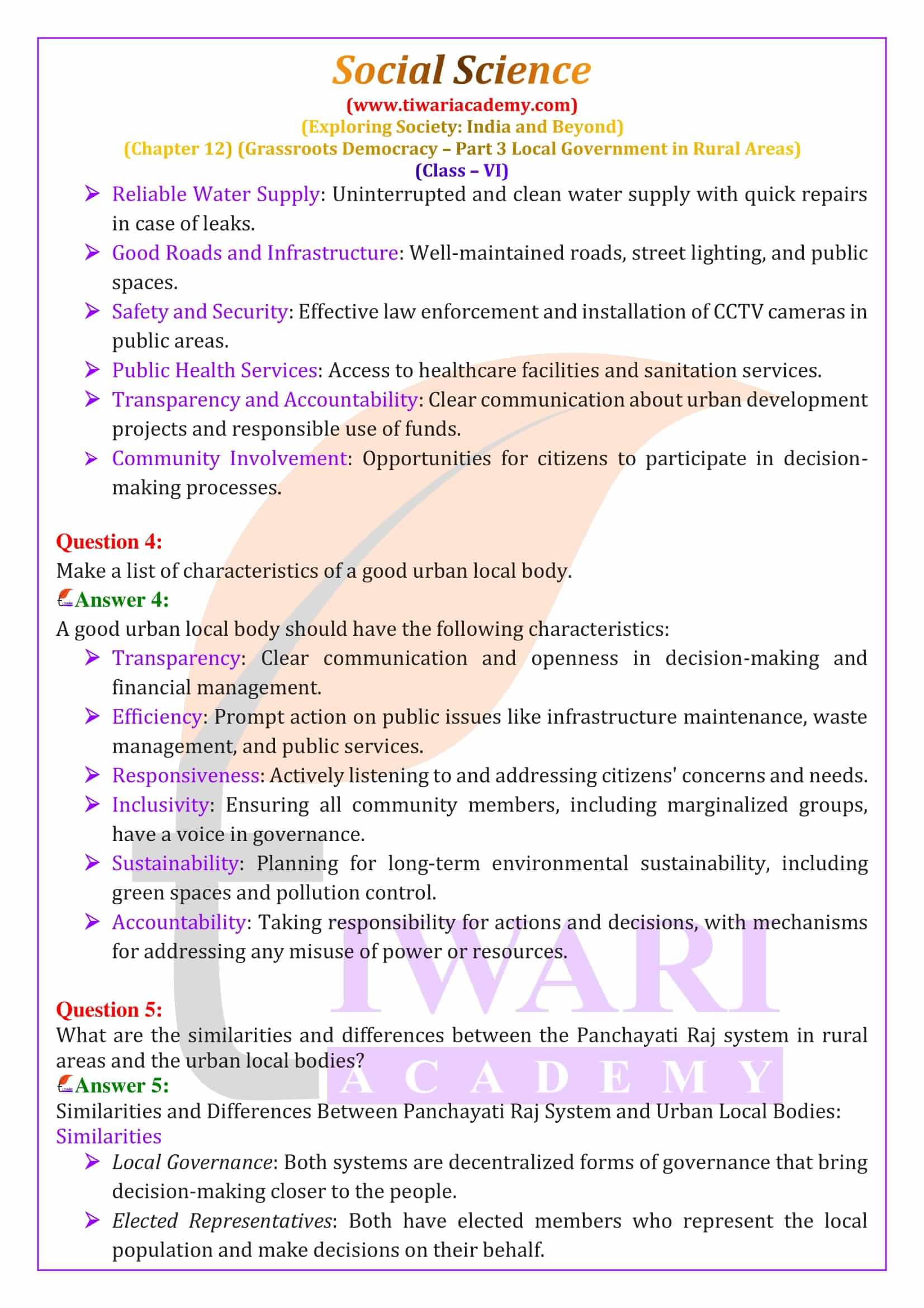 Class 6 Social Science Chapter 12 all Answers Guide