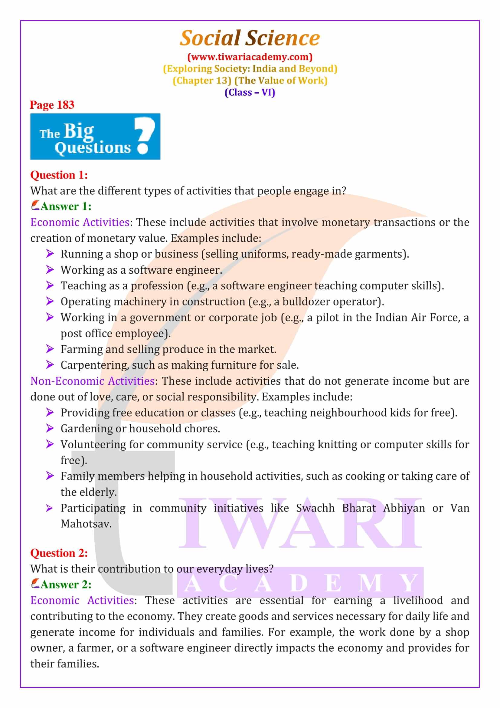 NCERT Solutions for Class 6 Social Science Chapter 13