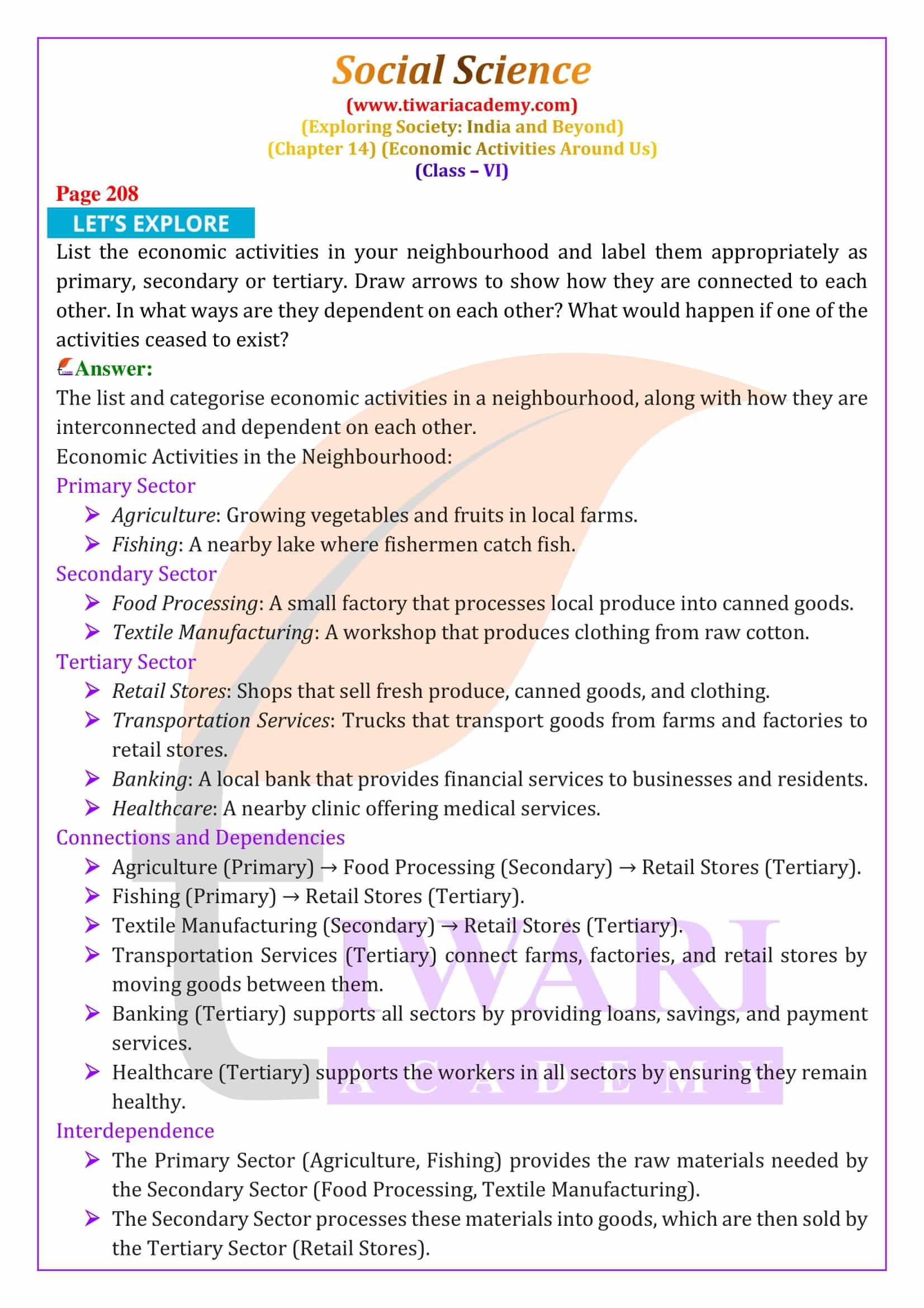 Class 6 Social Science Chapter 14 Exercises