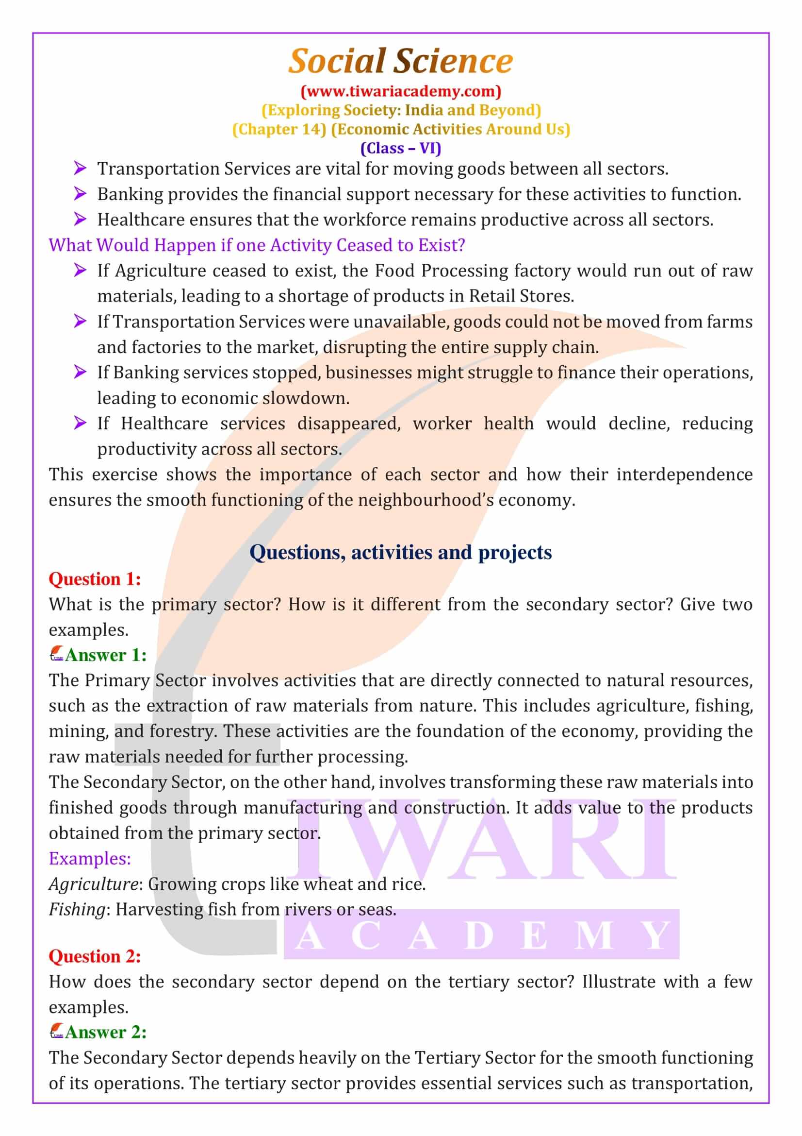 Class 6 Social Science Chapter 14 all Answers