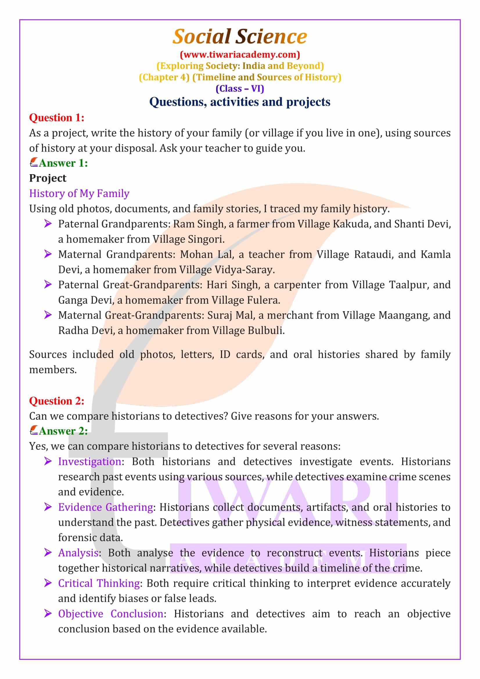 Class 6 Social Science Chapter 4 English Medium