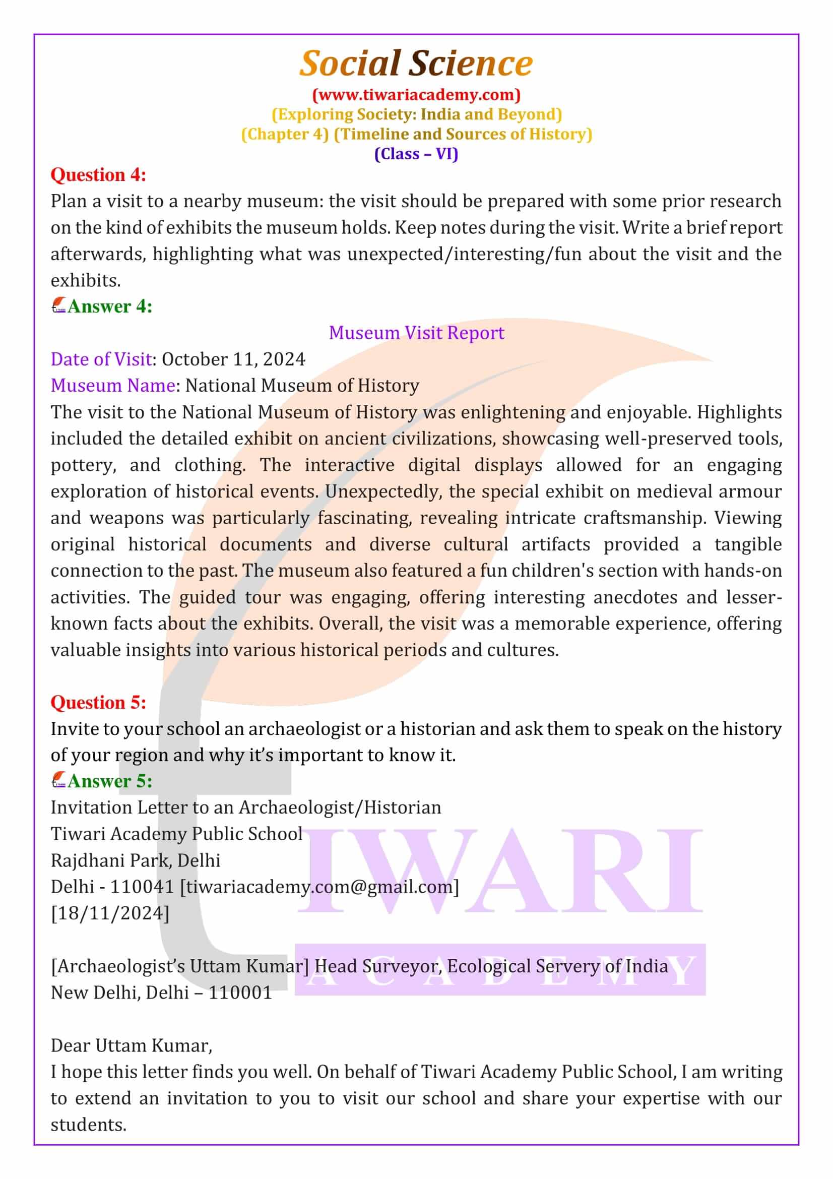 Class 6 Social Science Chapter 4 NCERT Question Answers