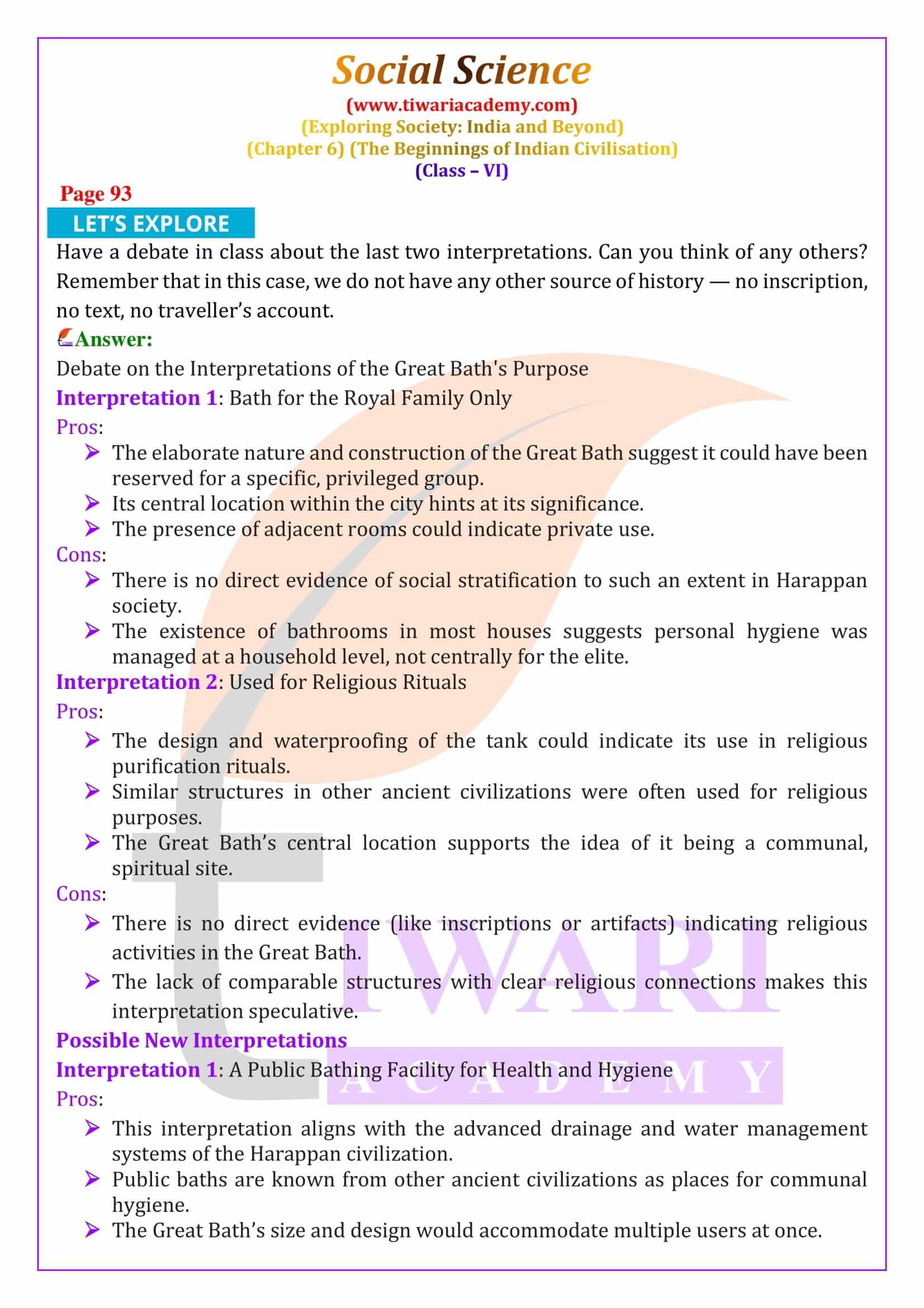 Class 6 Social Science Chapter 6 Exercises