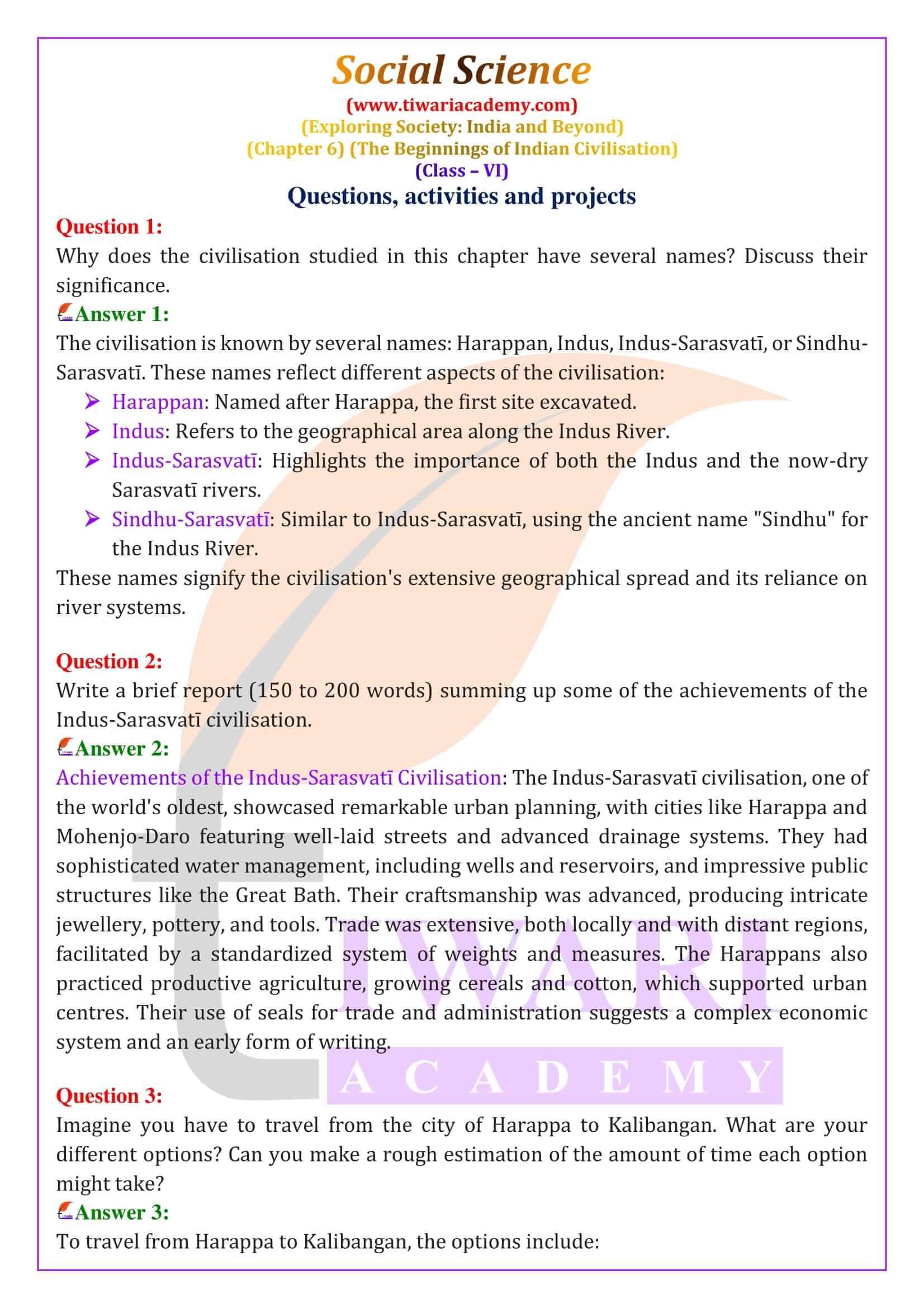 Class 6 Social Science Chapter 6 Guide in English