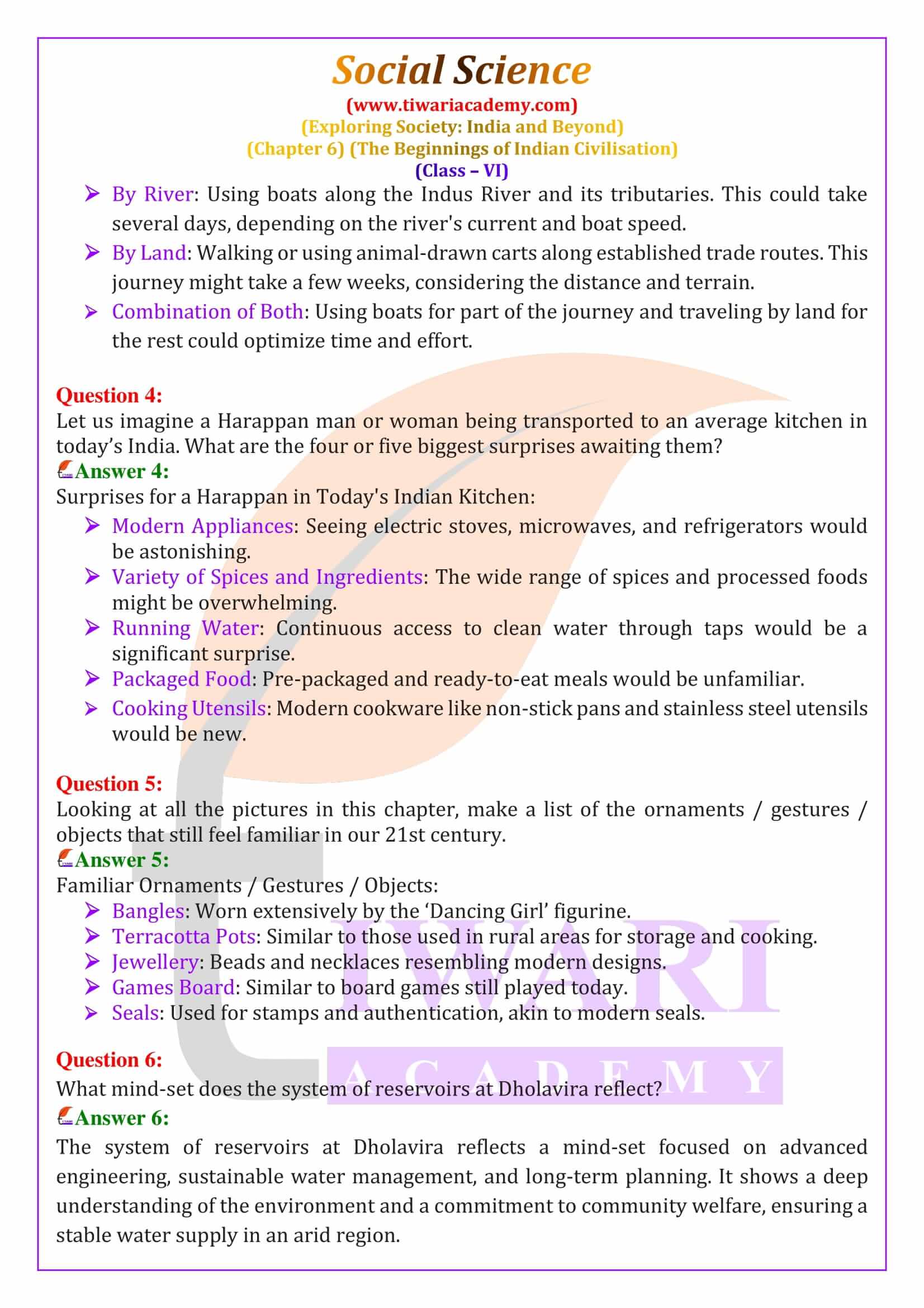 Class 6 Social Science Chapter 6 English Medium Solutions