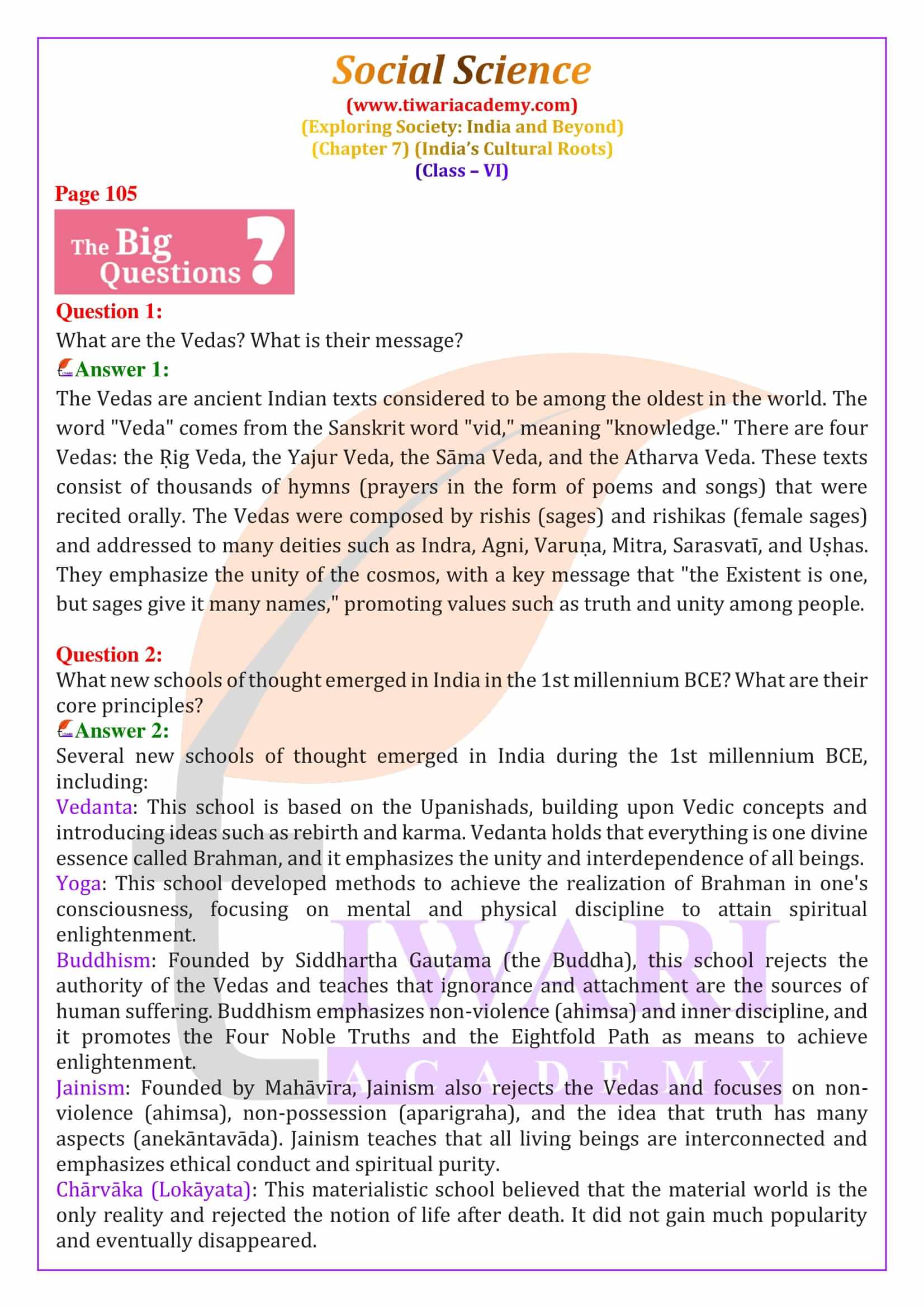 NCERT Solutions for Class 6 Social Science Chapter 7