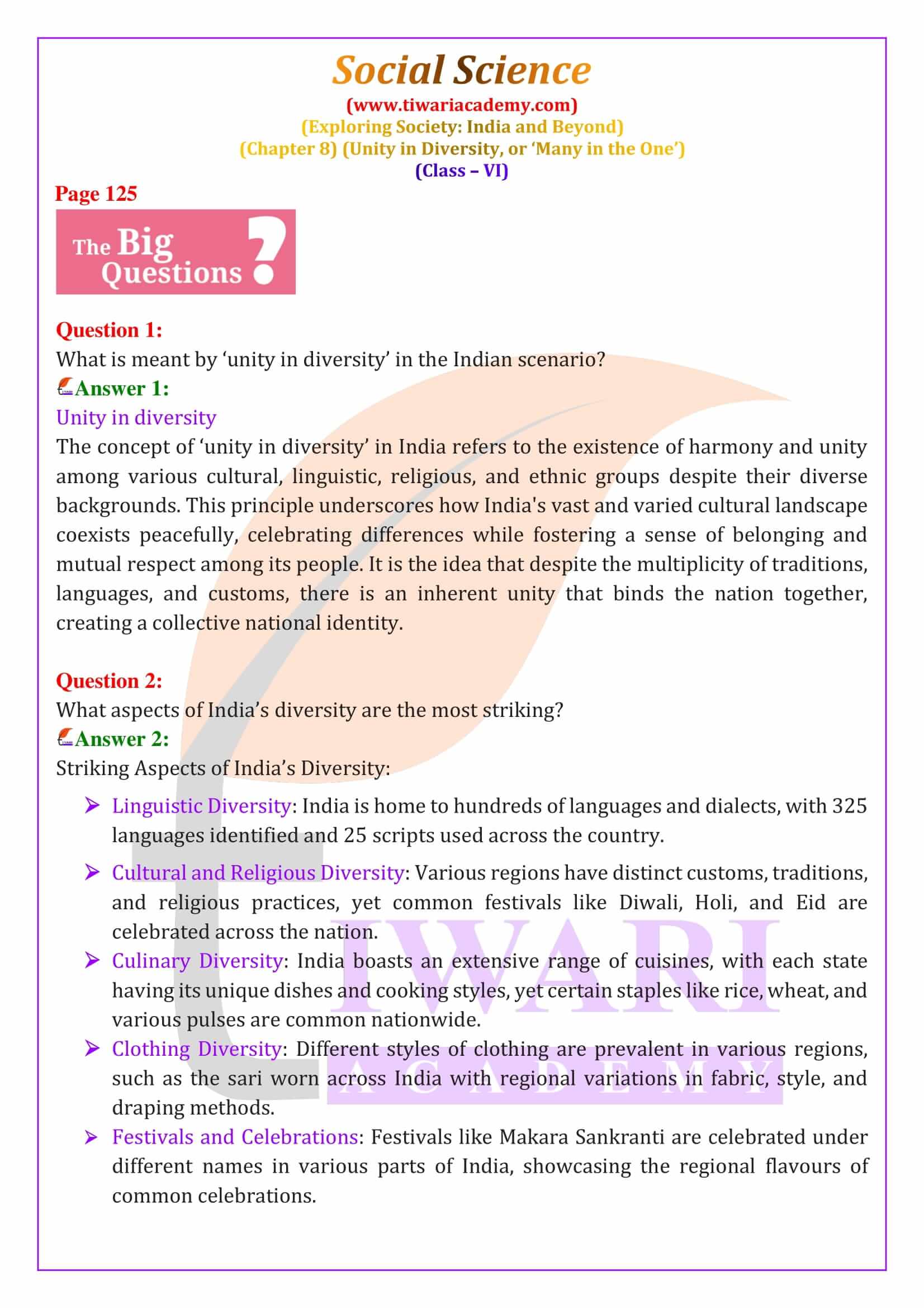 NCERT Solutions for Class 6 Social Science Chapter 8 in English Medium