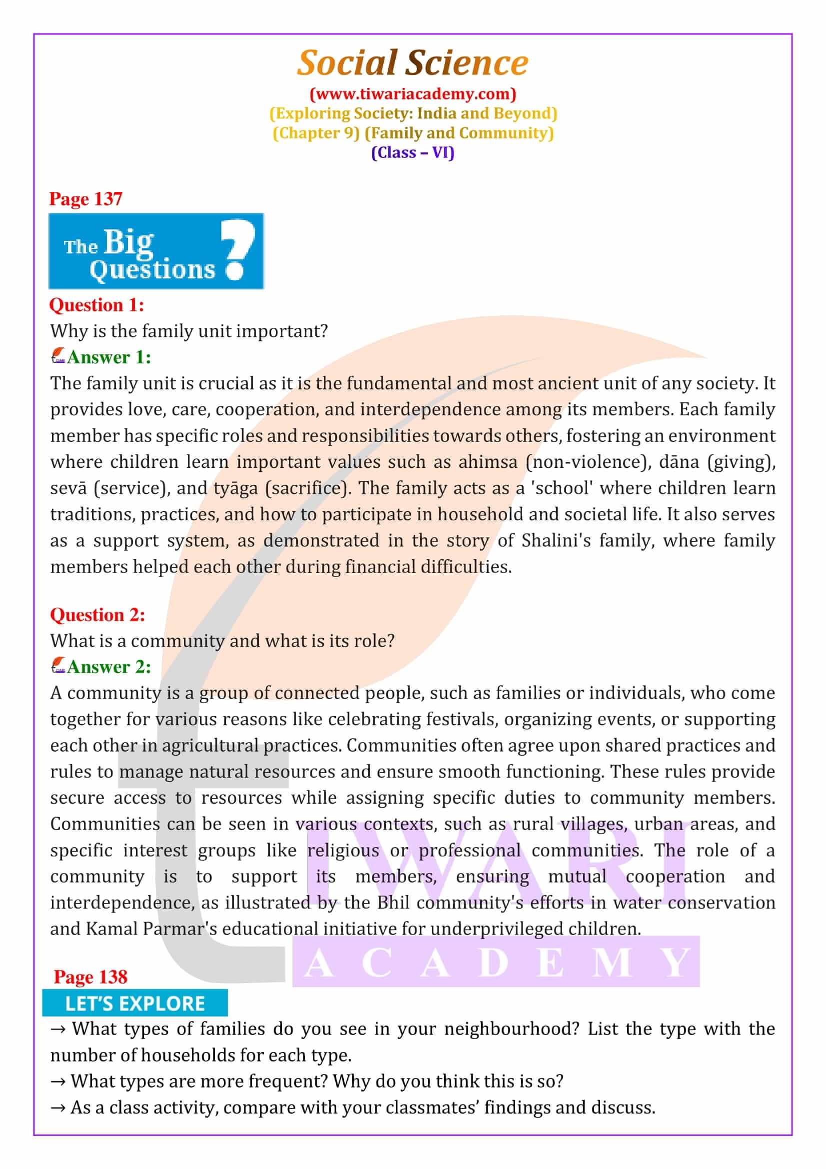 NCERT Solutions for Class 6 Social Science Chapter 9