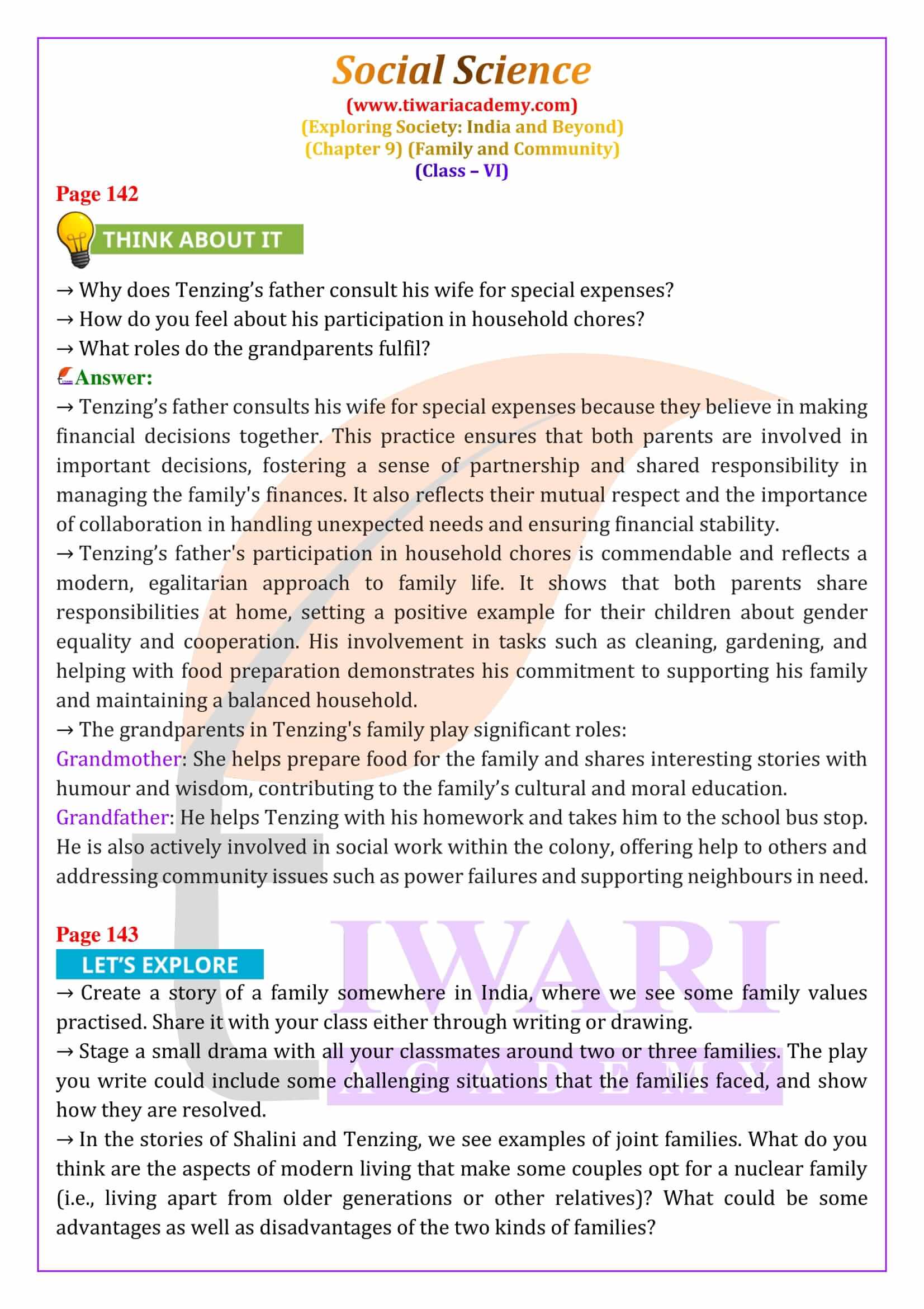 Class 6 Social Science Chapter 9 Exercises