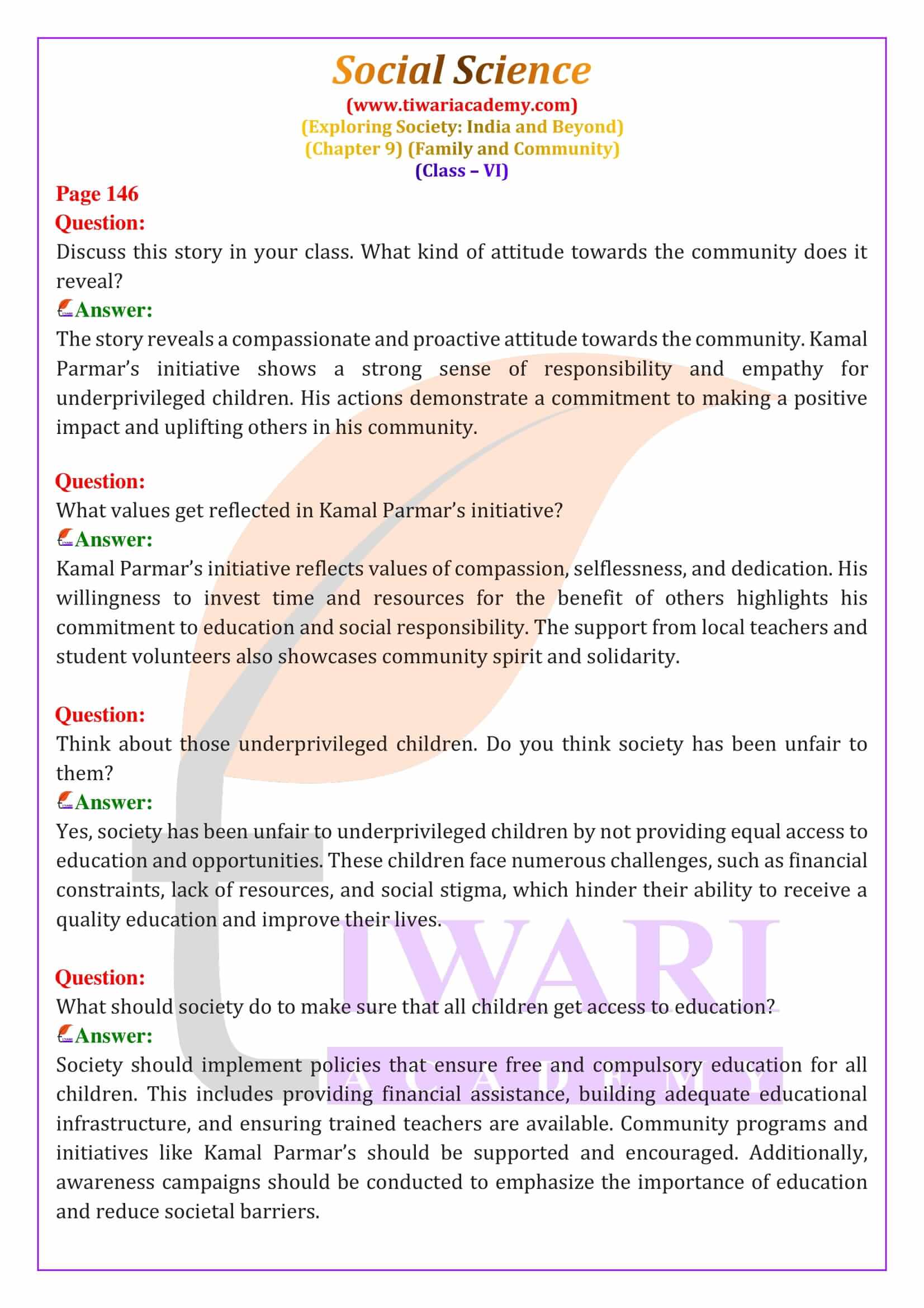 Class 6 Social Science Chapter 9 Question Answers Exercises