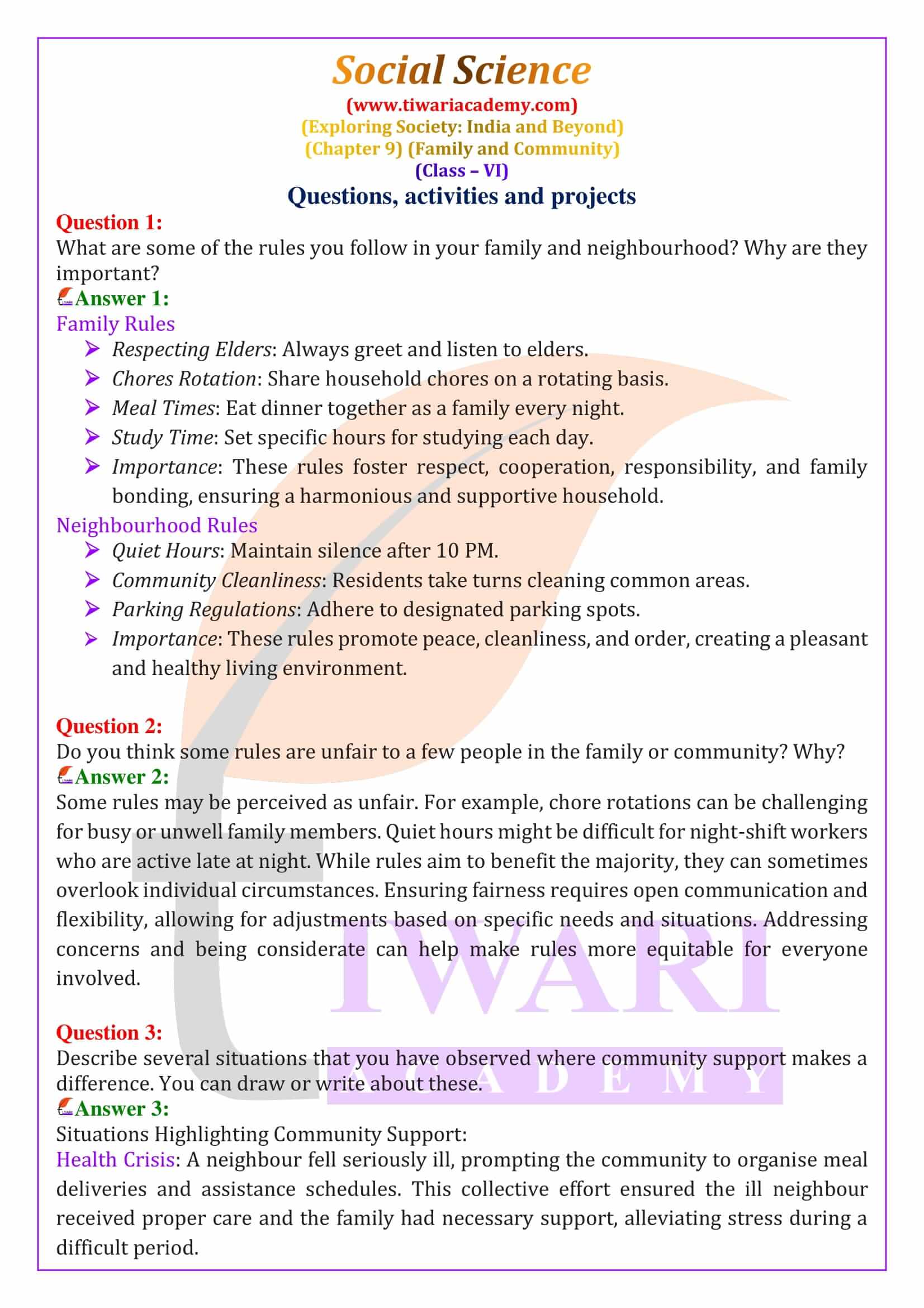 Class 6 Social Science Chapter 9 Let's Explore