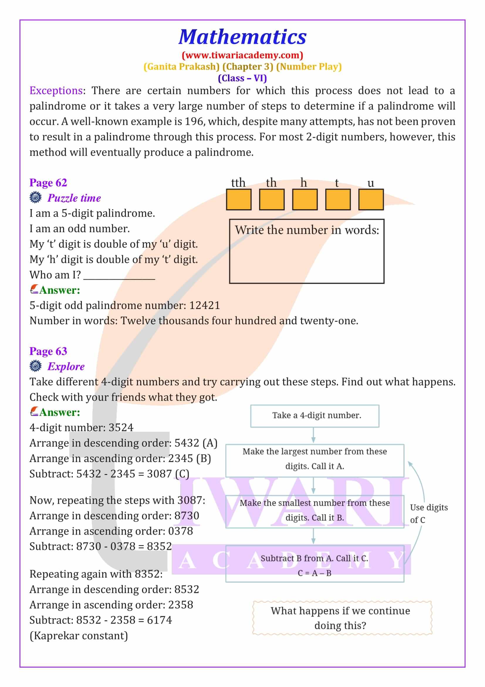 NCERT Solutions for Class 6 Maths Ganit Prakash Chapter 3 Question Answers