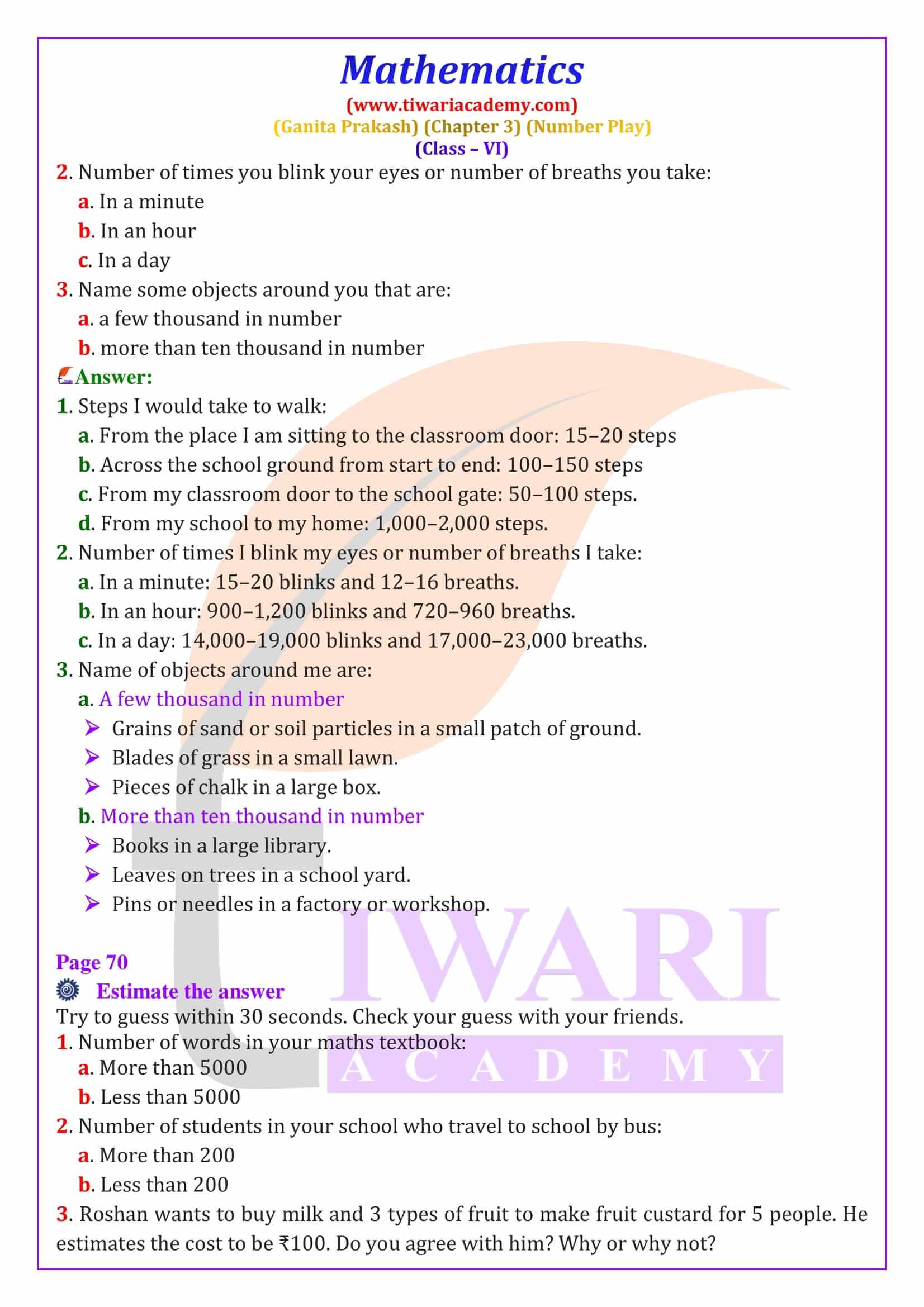 Class 6 Maths Ganit Prakash Chapter 3 onn New Syllabus