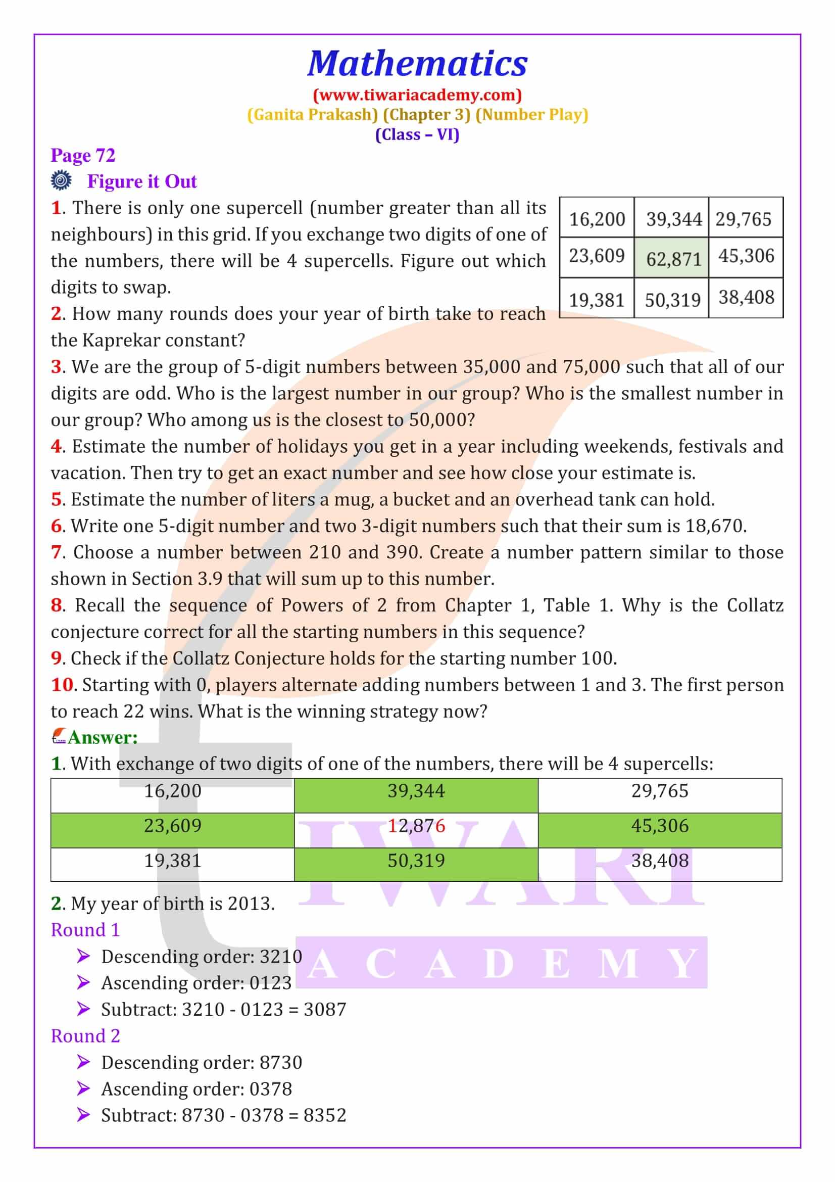 Class 6 Maths Ganit Prakash Chapter 3 NCERT Solutions