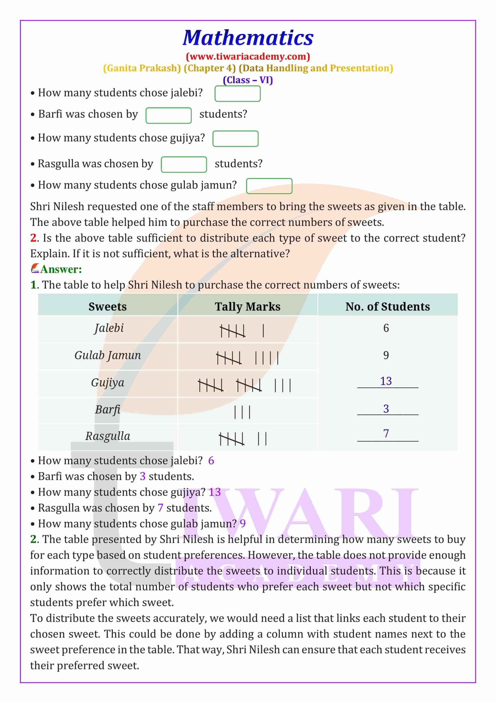 NCERT Solutions for Class 6 Maths Ganita Prakash Chapter 4 Exercises